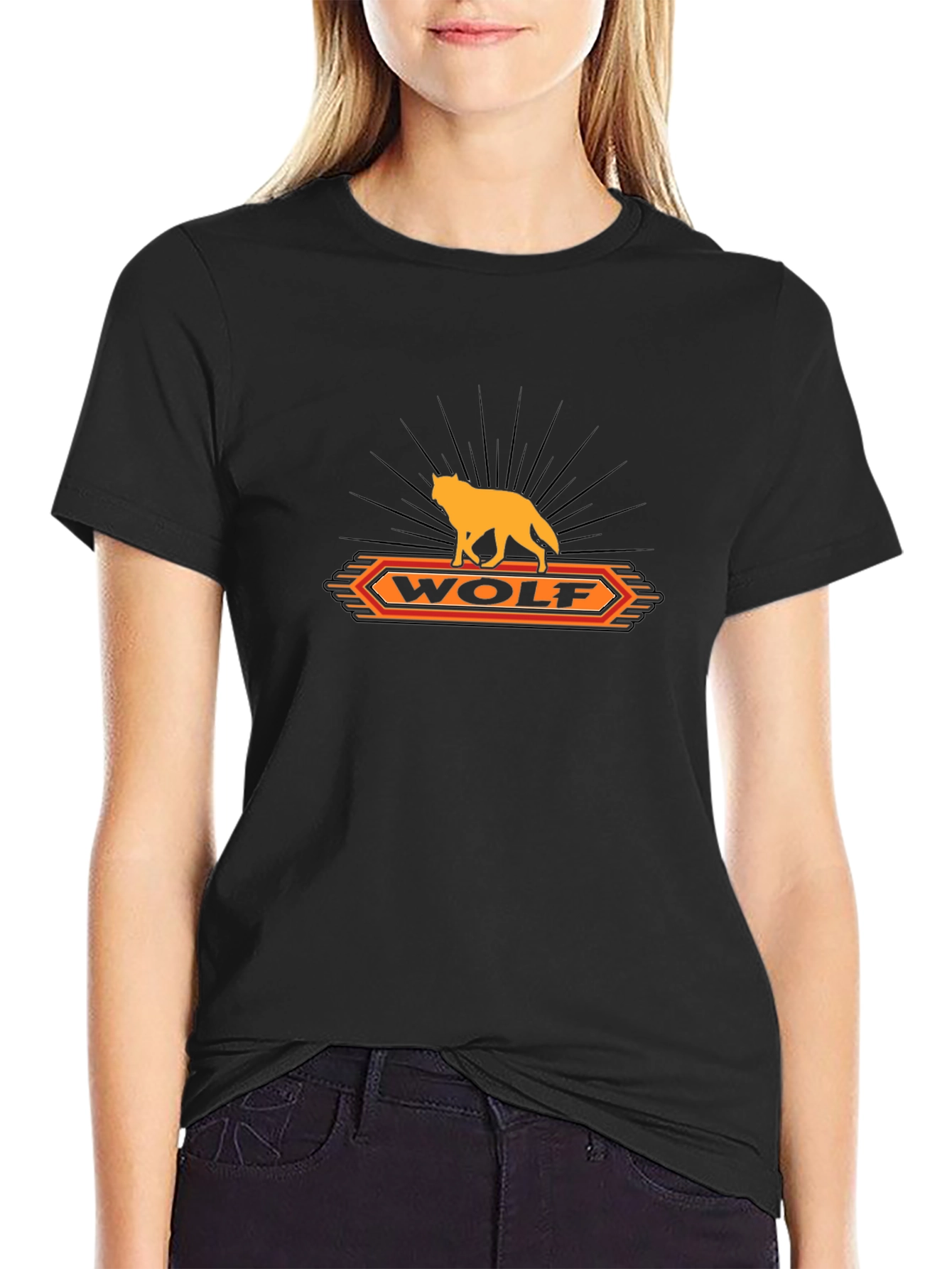 Wolf Graphic T-Shirt - Black Cotton Tee