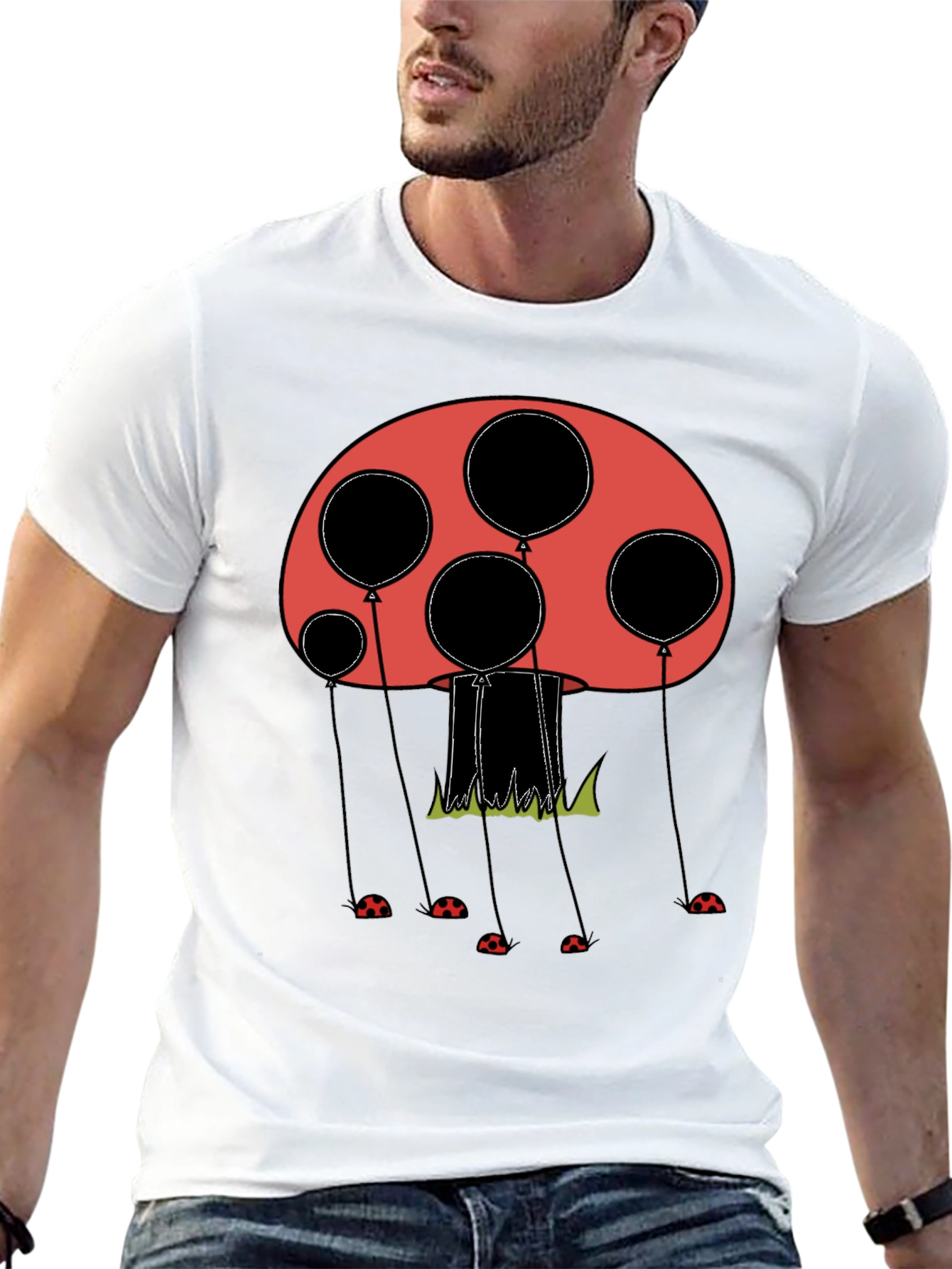 Mushroom Balloon Graphic Tee - Unique Design