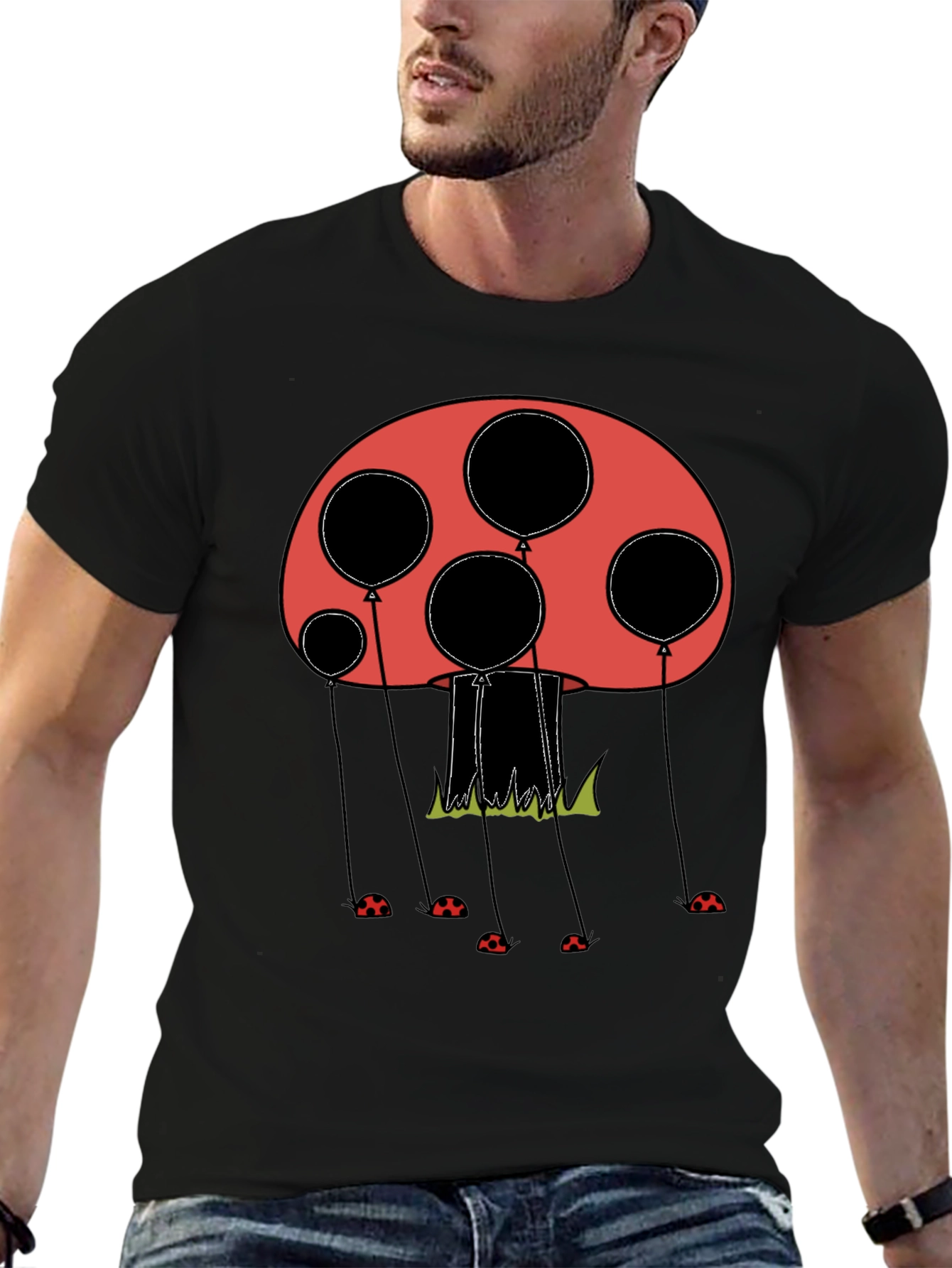 Mushroom Balloon Graphic Tee - Unique Design