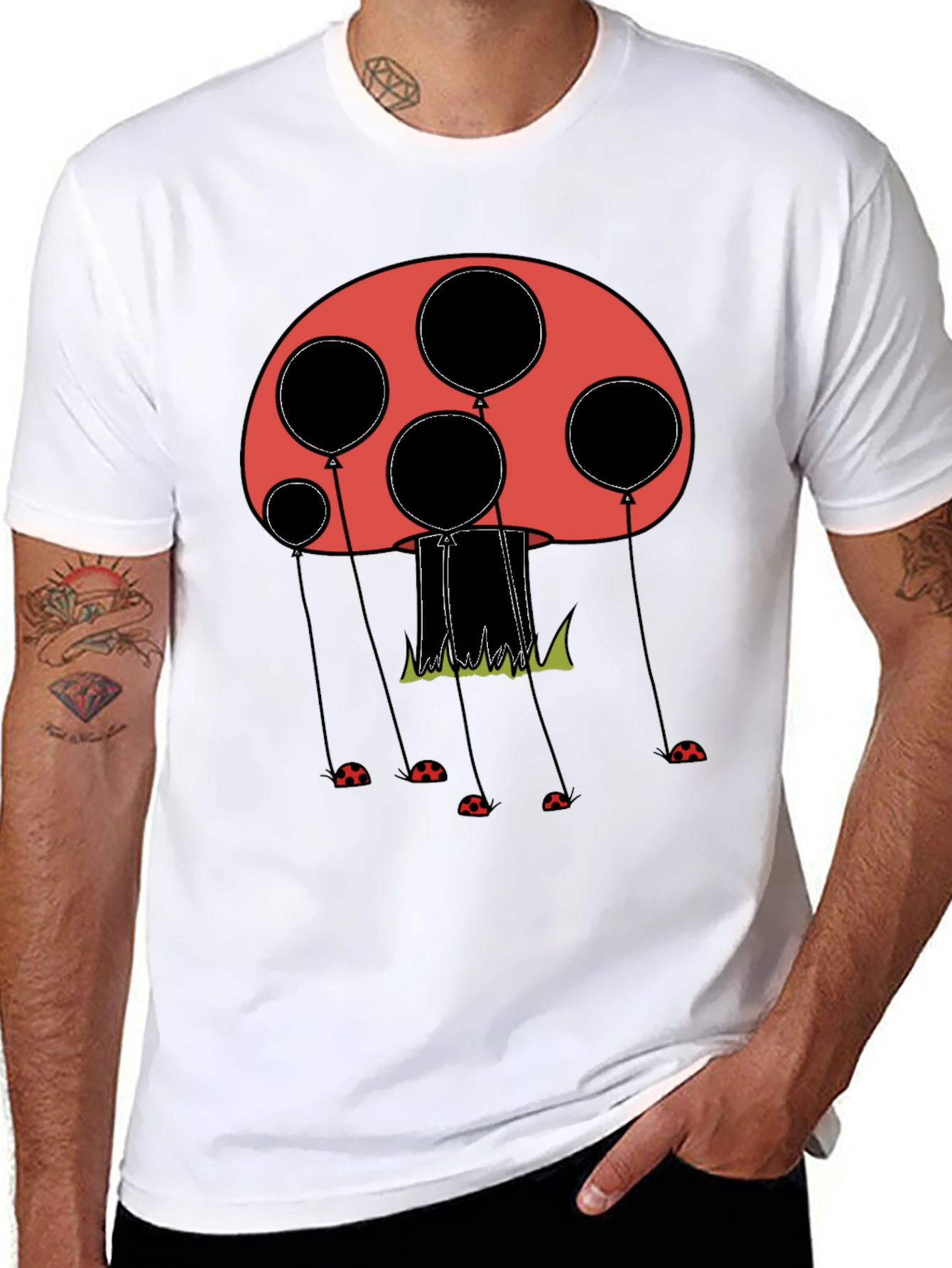 Mushroom Balloon Graphic Tee - Unique Design