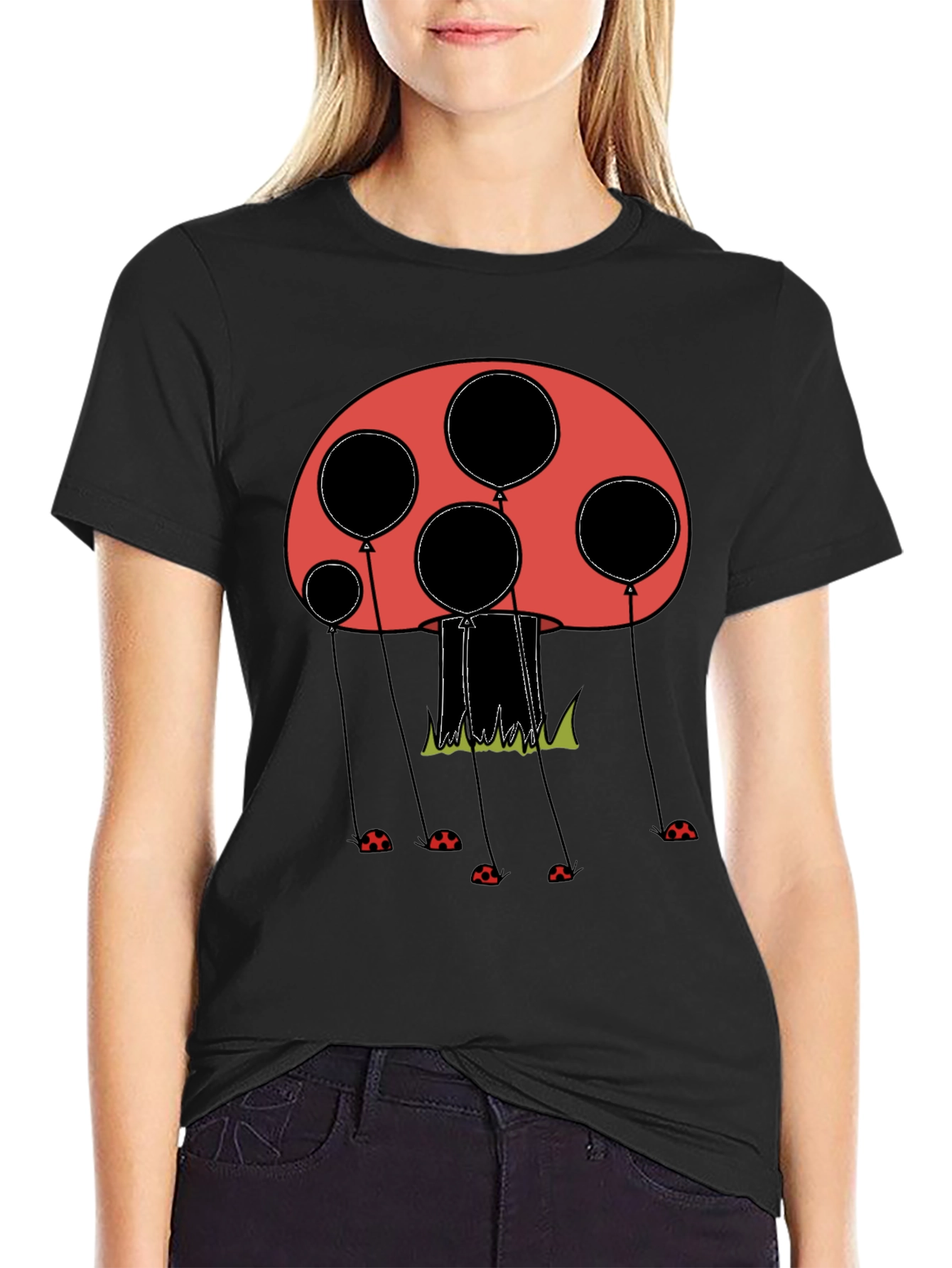 Mushroom Balloon Graphic Tee - Unique Design