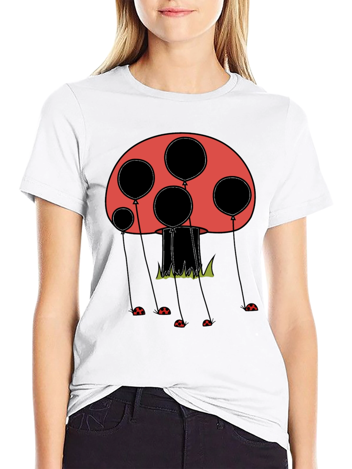 Mushroom Balloon Graphic Tee - Unique Design