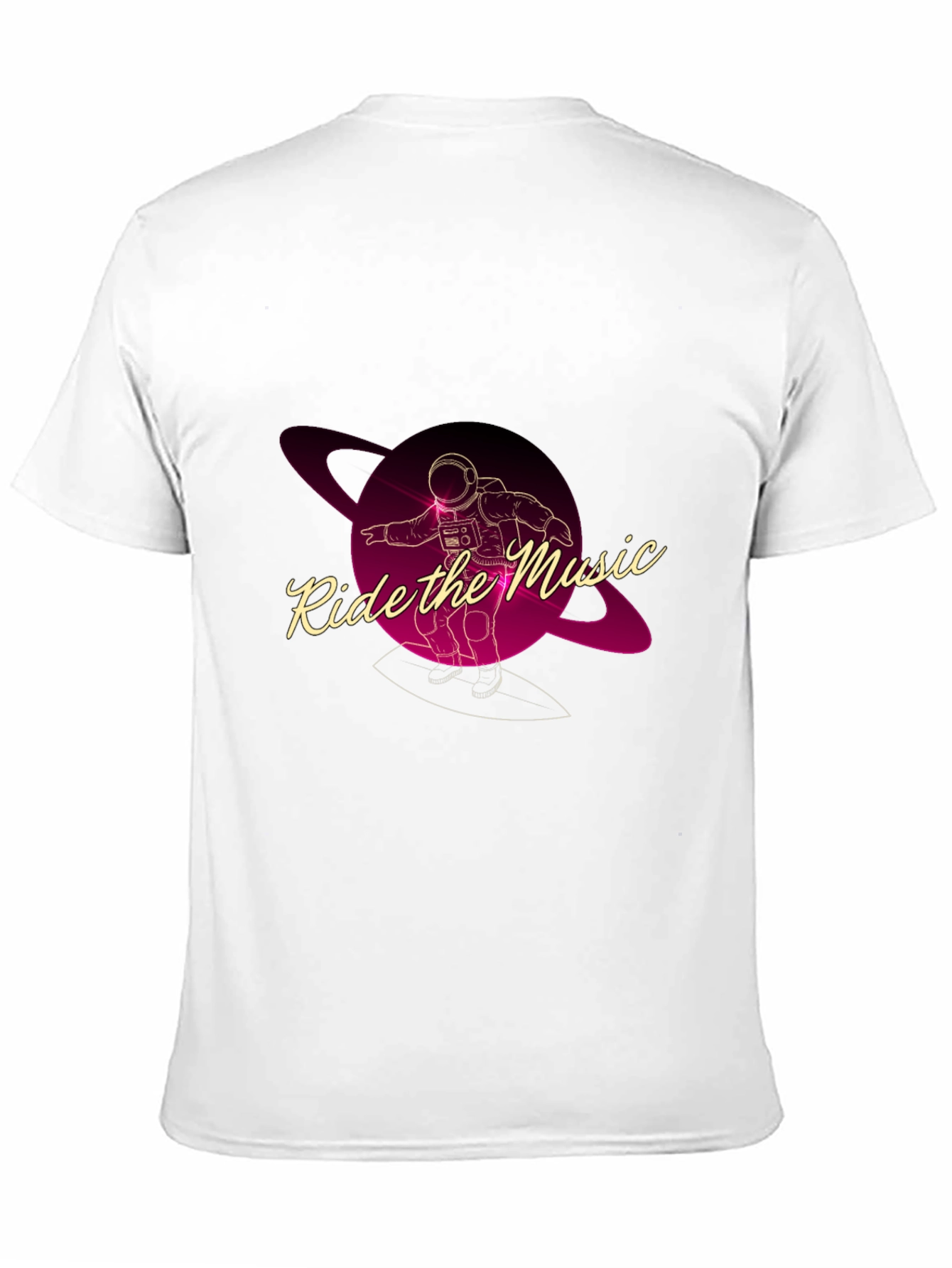 Ride the Music Graphic Tee - Astronaut Surfer T-Shirt