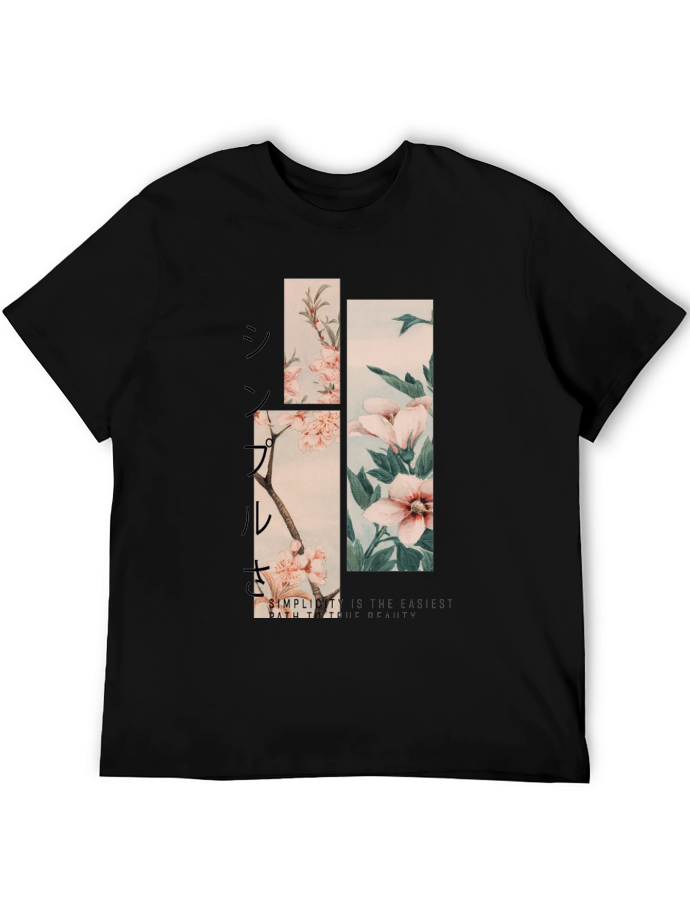 Floral Simplicity Graphic T-Shirt - Black