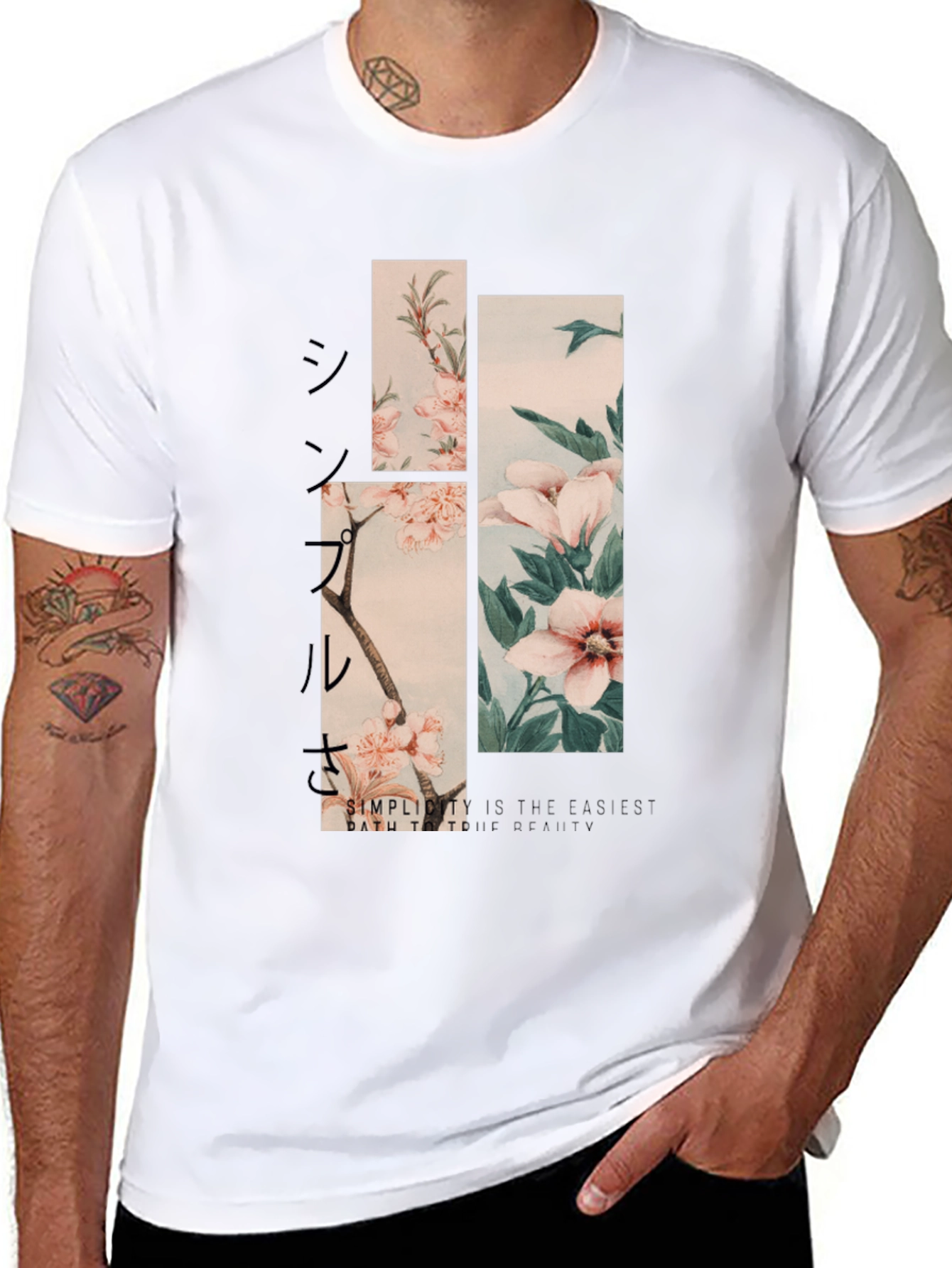 Floral Simplicity Graphic T-Shirt - Black