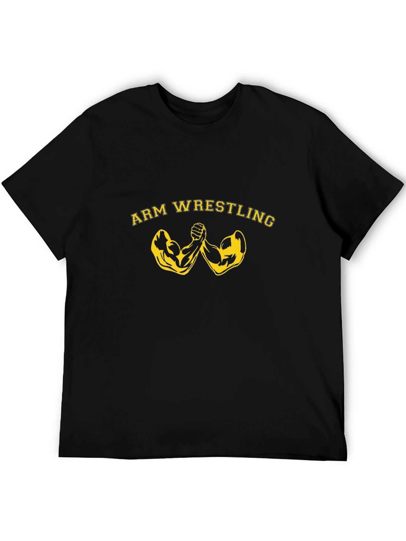 Arm Wrestling Graphic Tee - Black Cotton T-Shirt