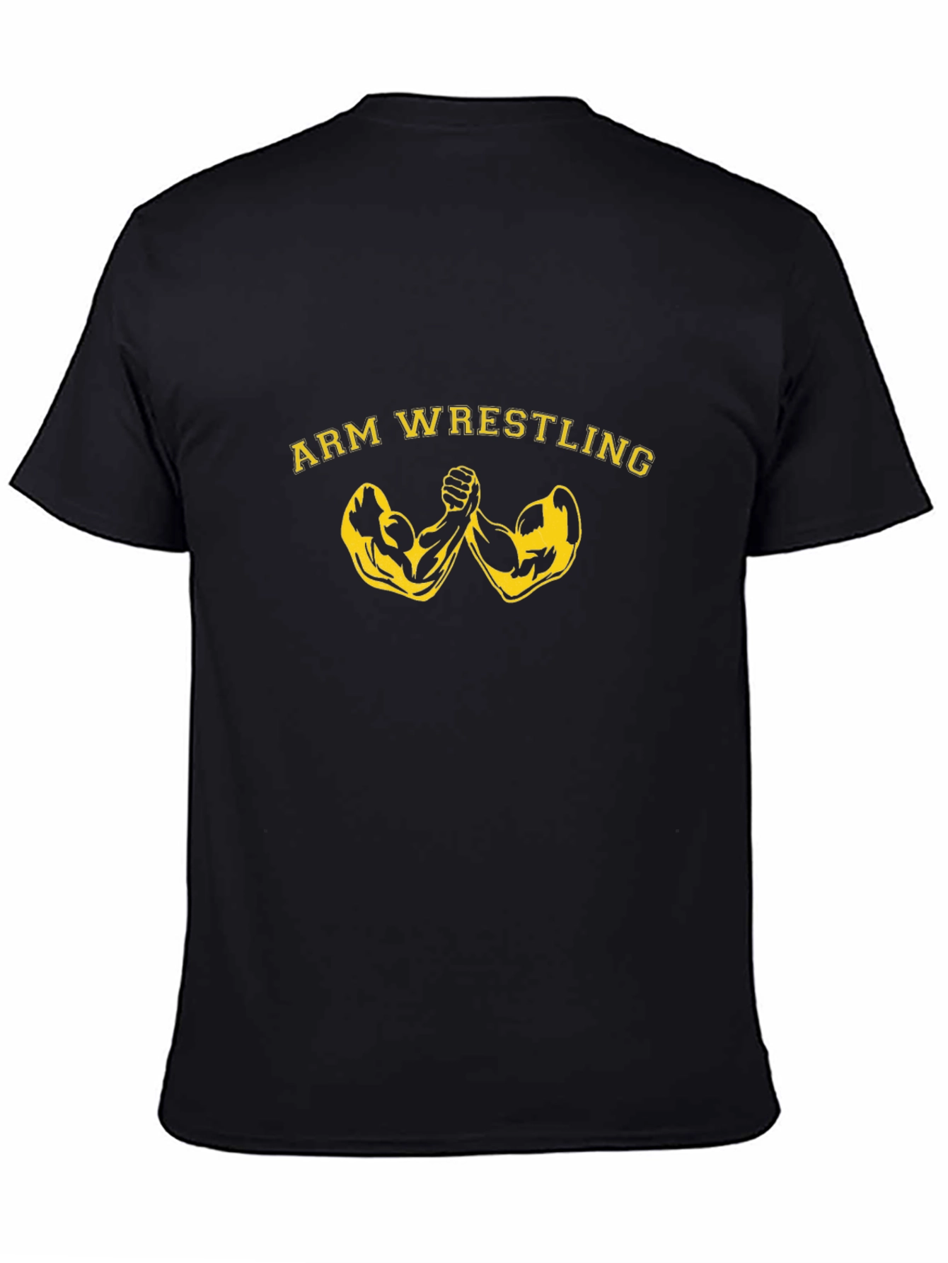 Arm Wrestling Graphic Tee - Black Cotton T-Shirt