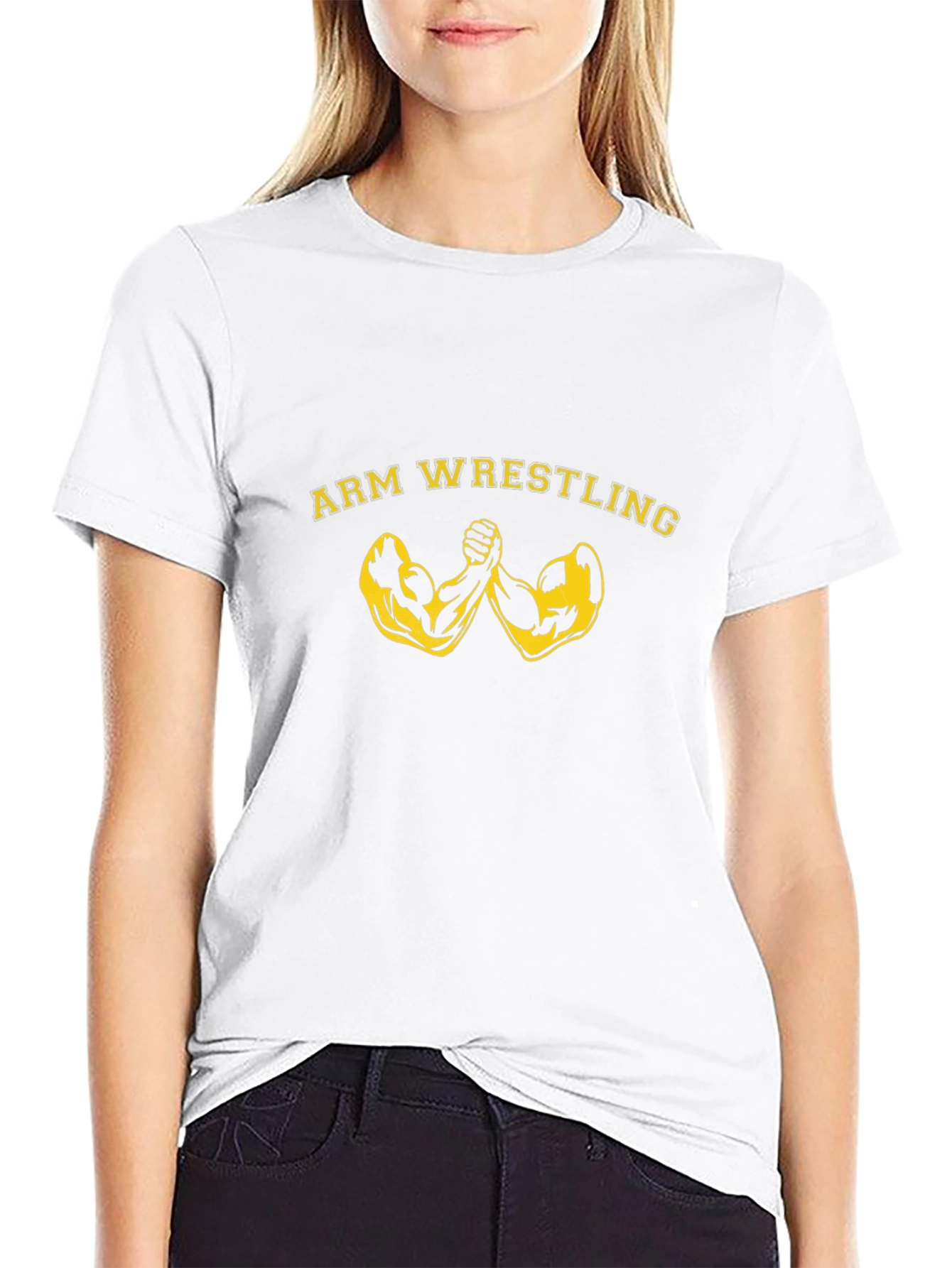 Arm Wrestling Graphic Tee - Black Cotton T-Shirt