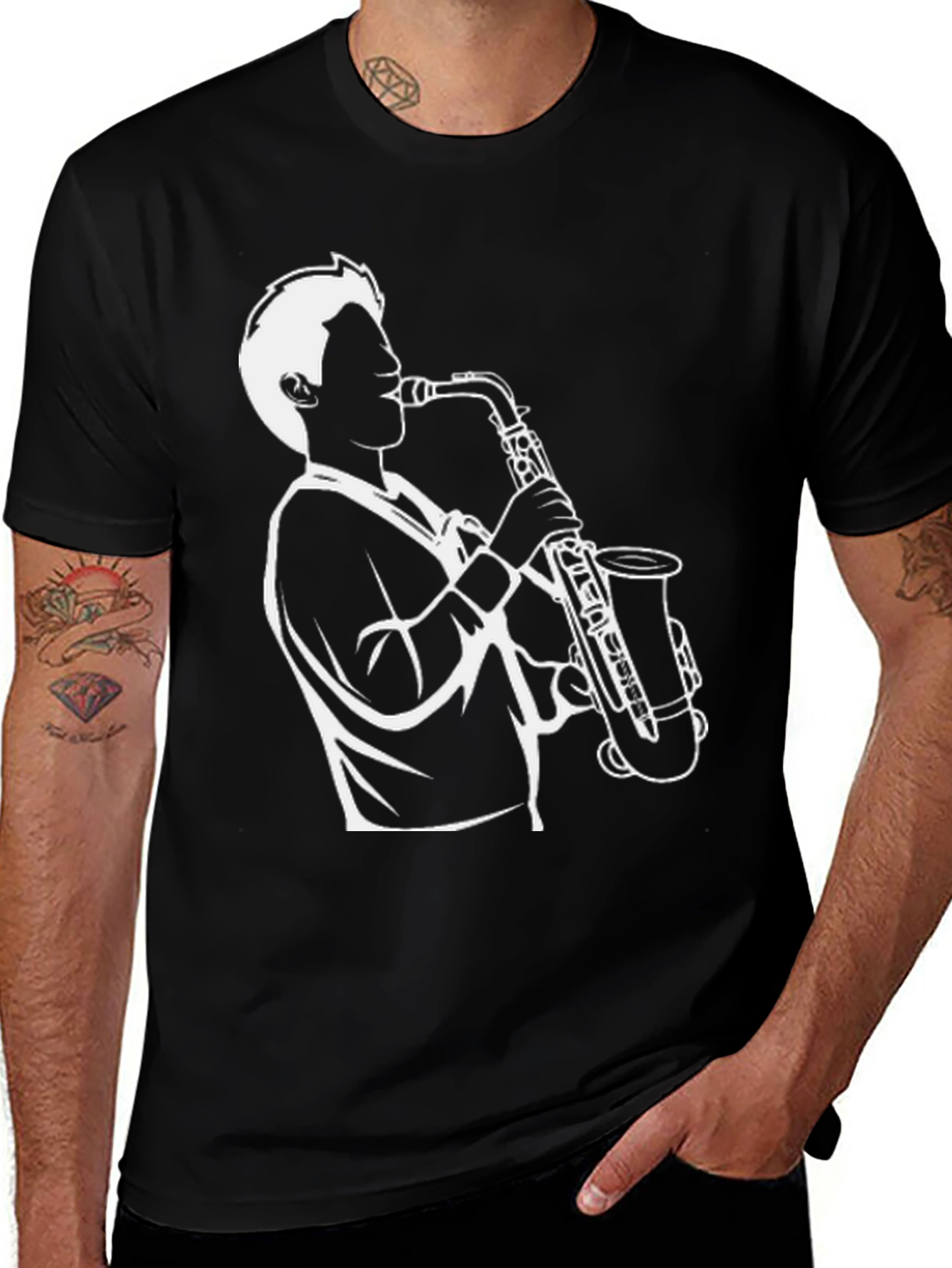 Saxophone Player Graphic Tee - Cool Jazz Musician T-Shirt