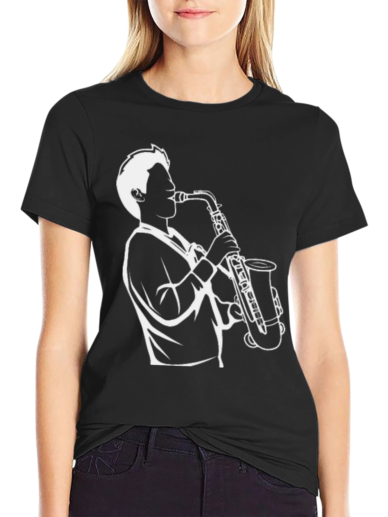 Saxophone Player Graphic Tee - Cool Jazz Musician T-Shirt