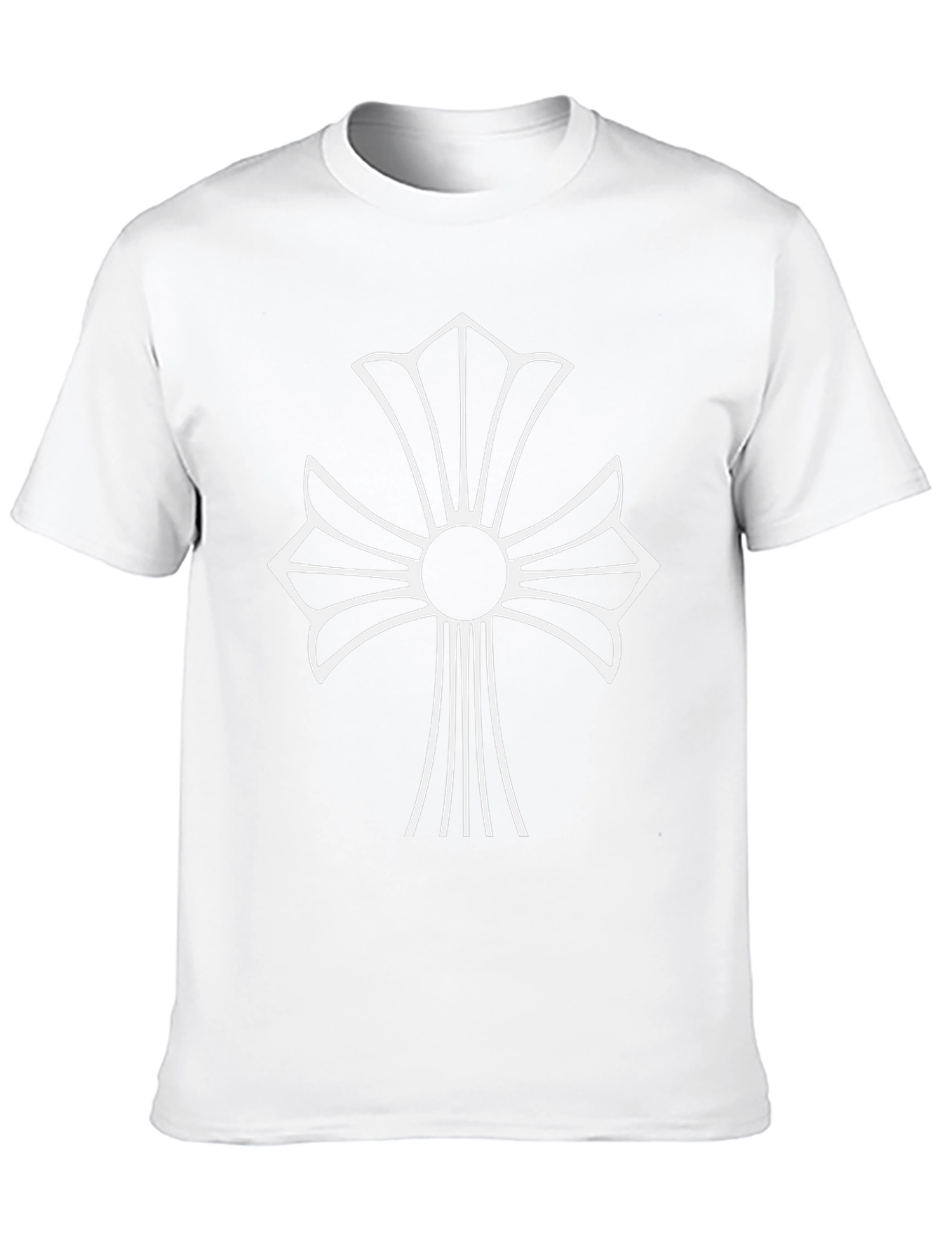 Black T-Shirt with White Cross Graphic