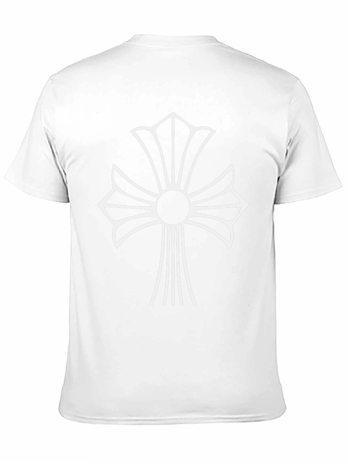 Black T-Shirt with White Cross Graphic