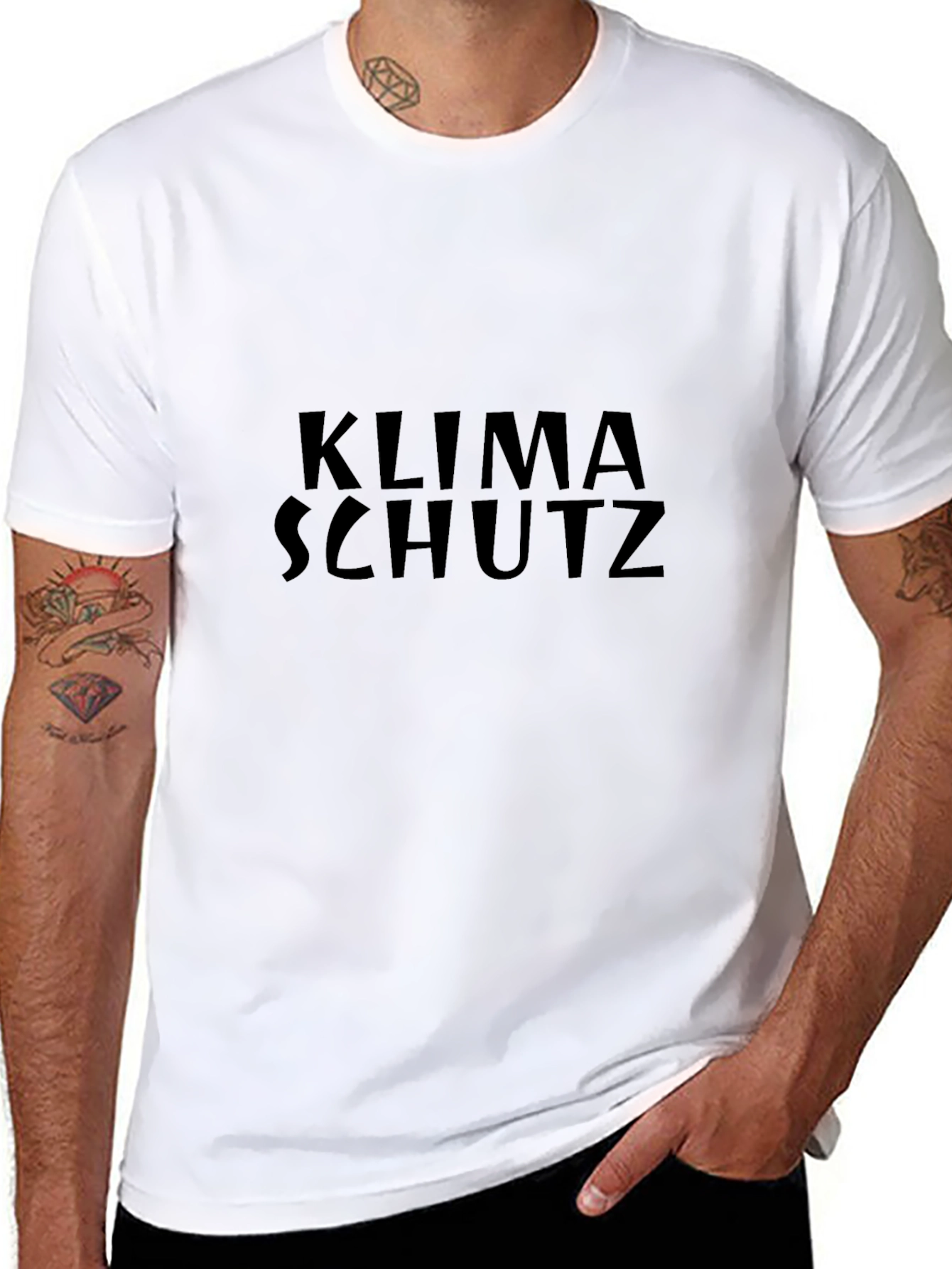Klima Schutz Black Graphic T-Shirt