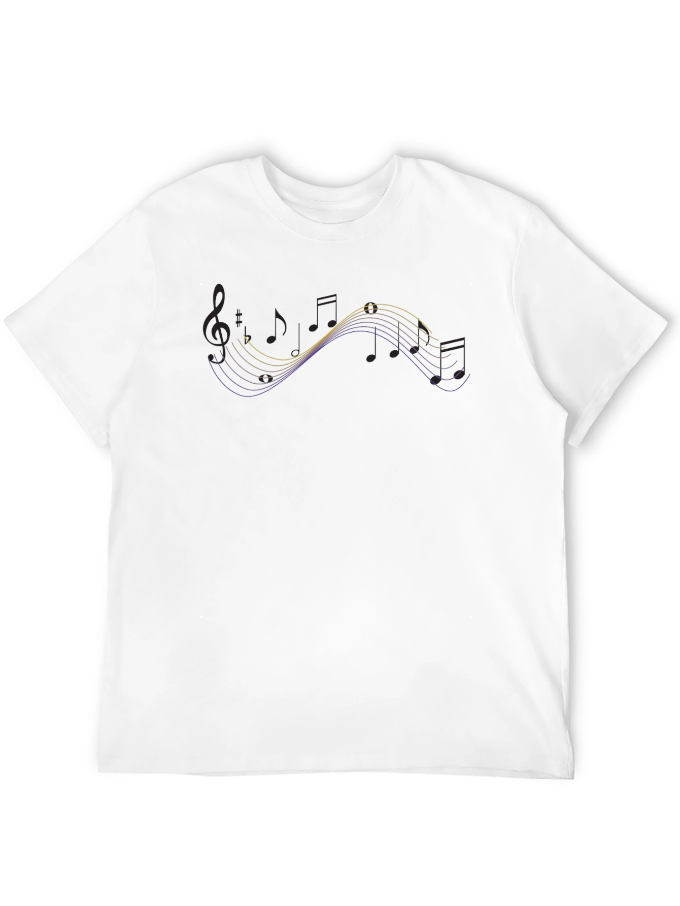 Musical Notes Graphic Black T-Shirt