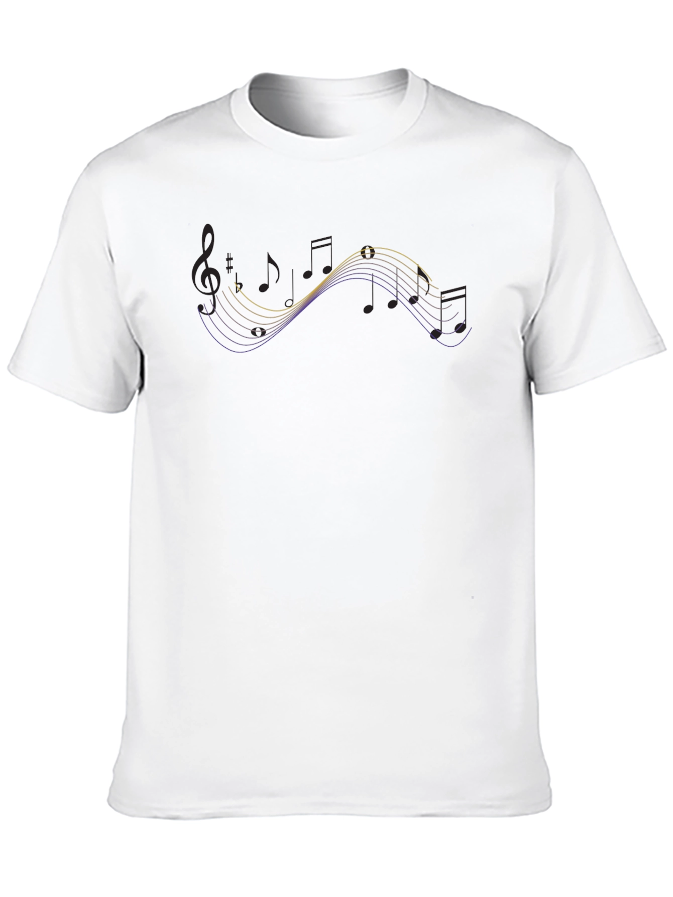 Musical Notes Graphic Black T-Shirt