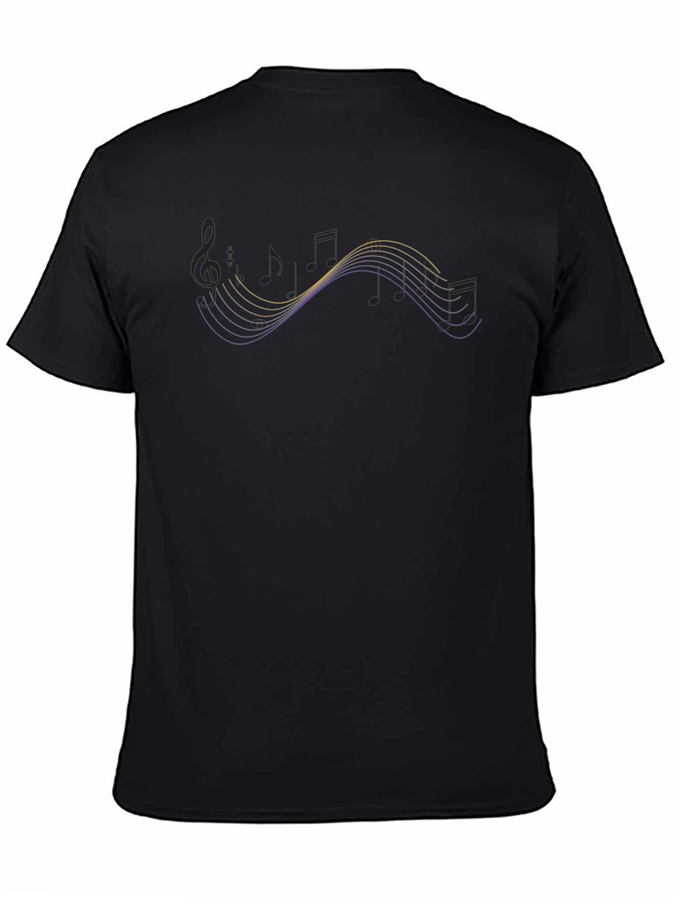 Musical Notes Graphic Black T-Shirt