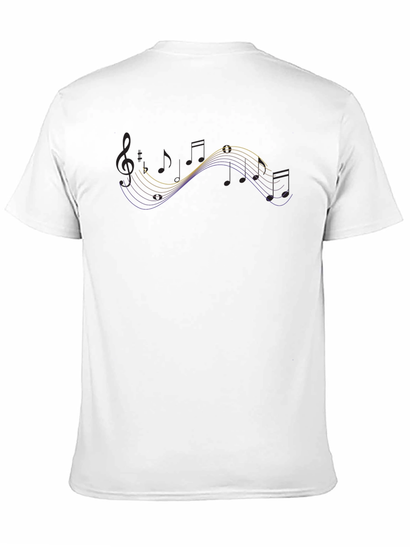 Musical Notes Graphic Black T-Shirt