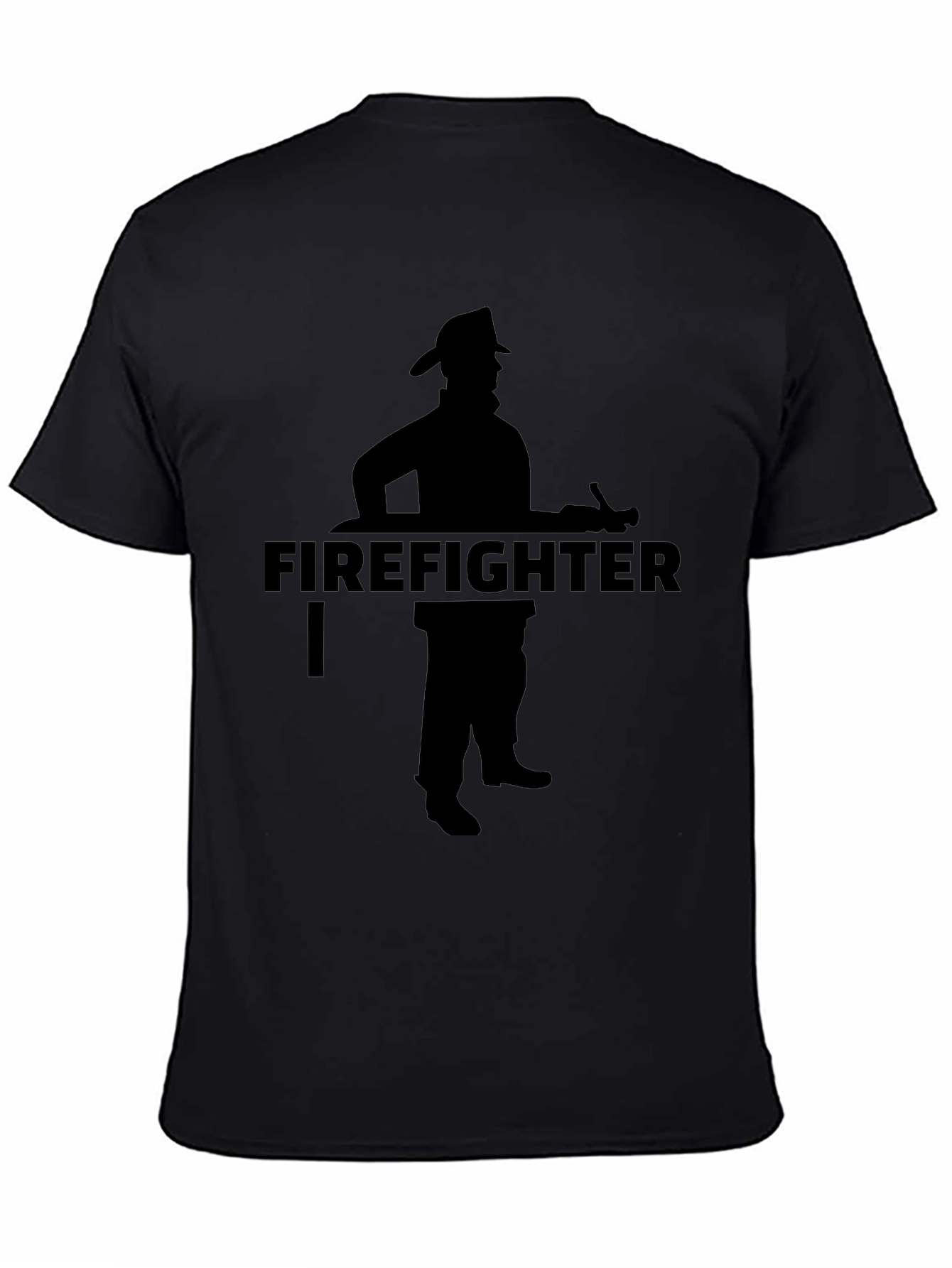Firefighter Silhouette Graphic Tee - Black