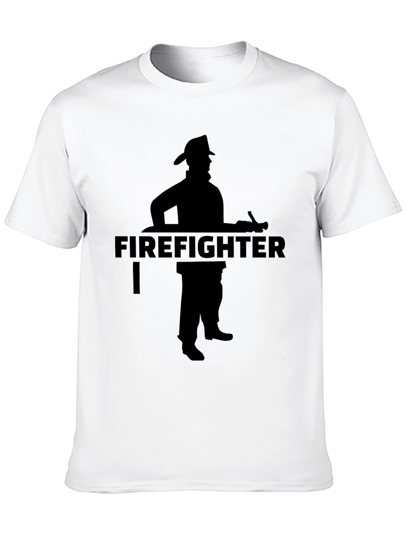 Firefighter Silhouette Graphic Tee - Black