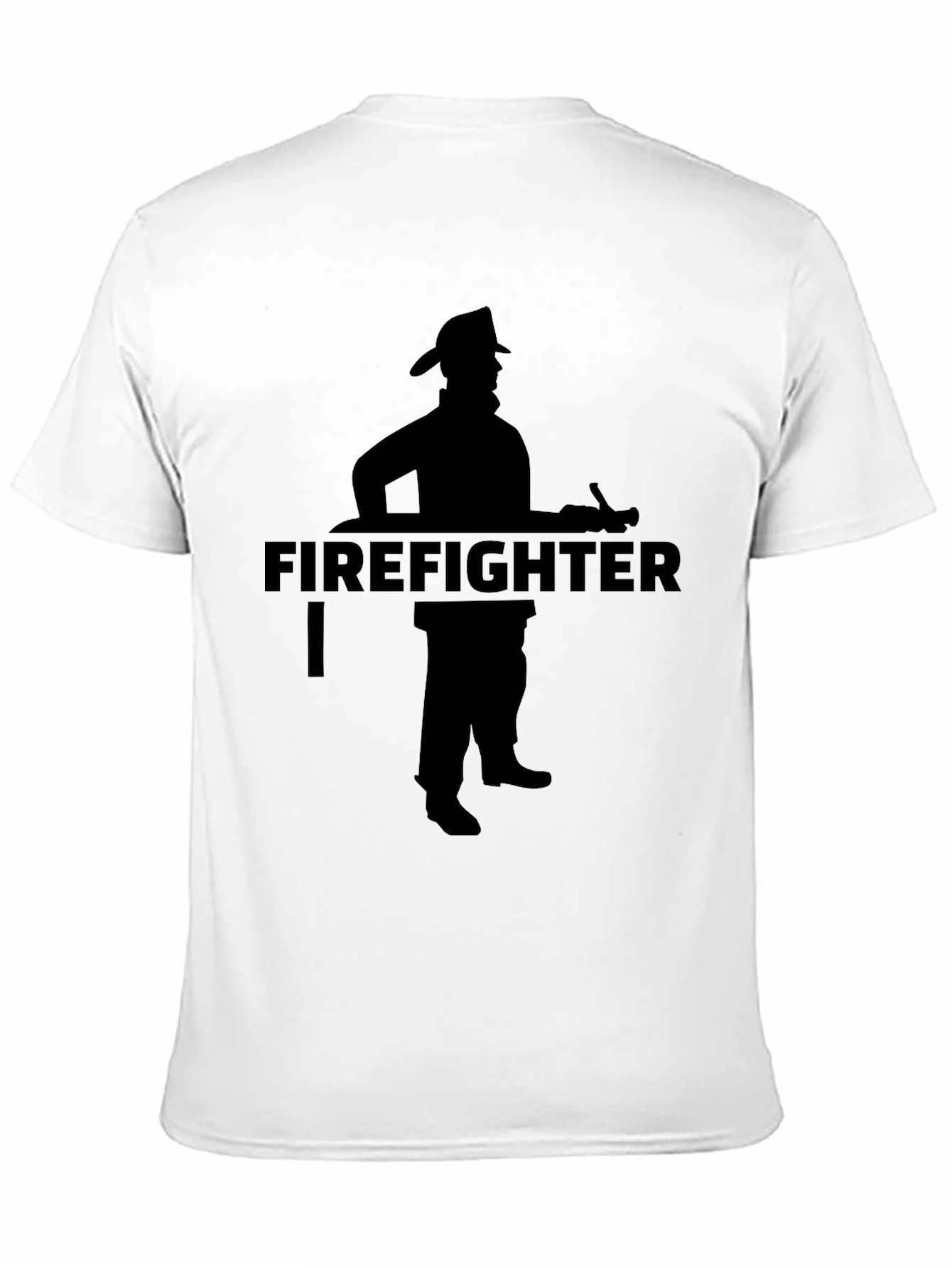 Firefighter Silhouette Graphic Tee - Black