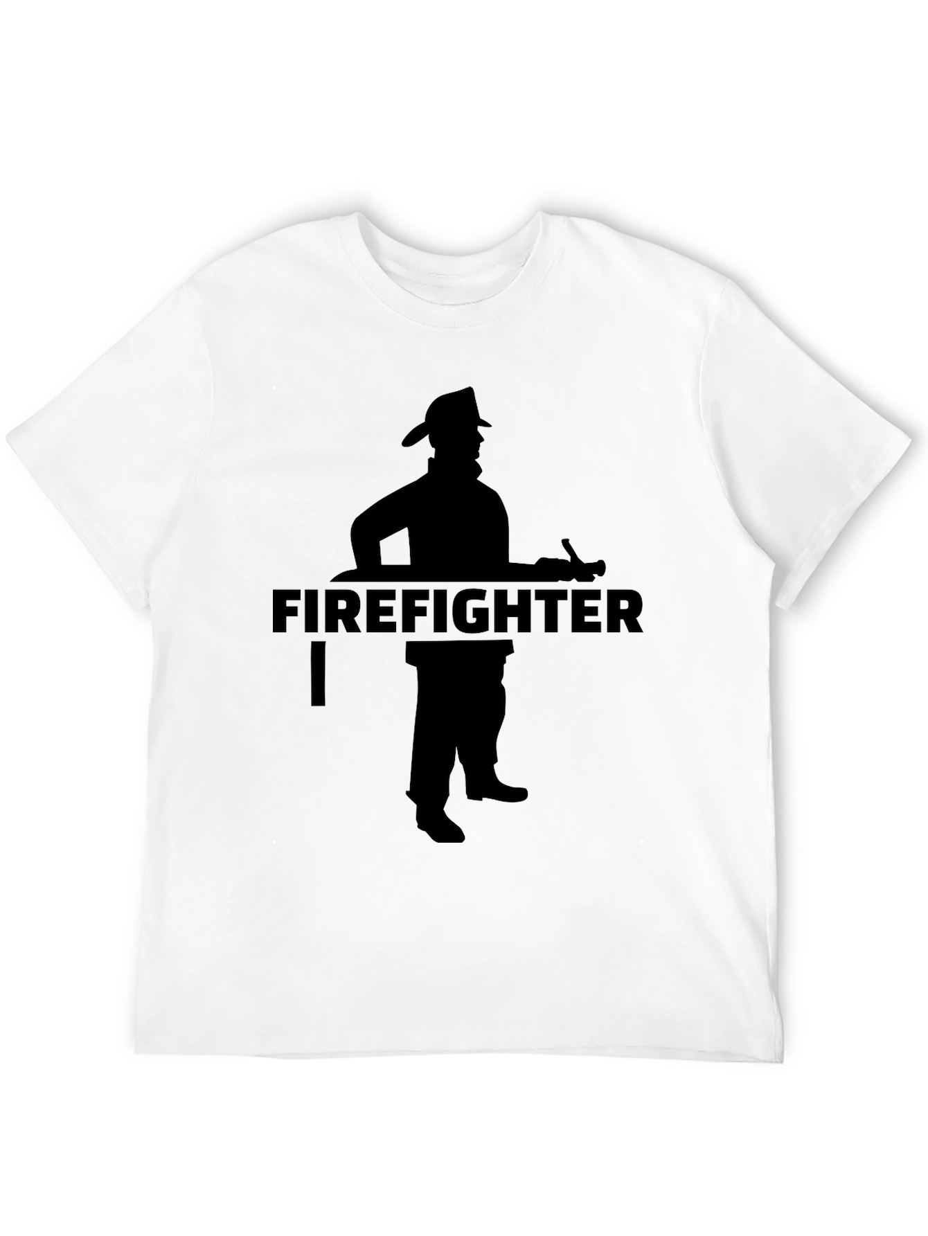 Firefighter Silhouette Graphic Tee - Black