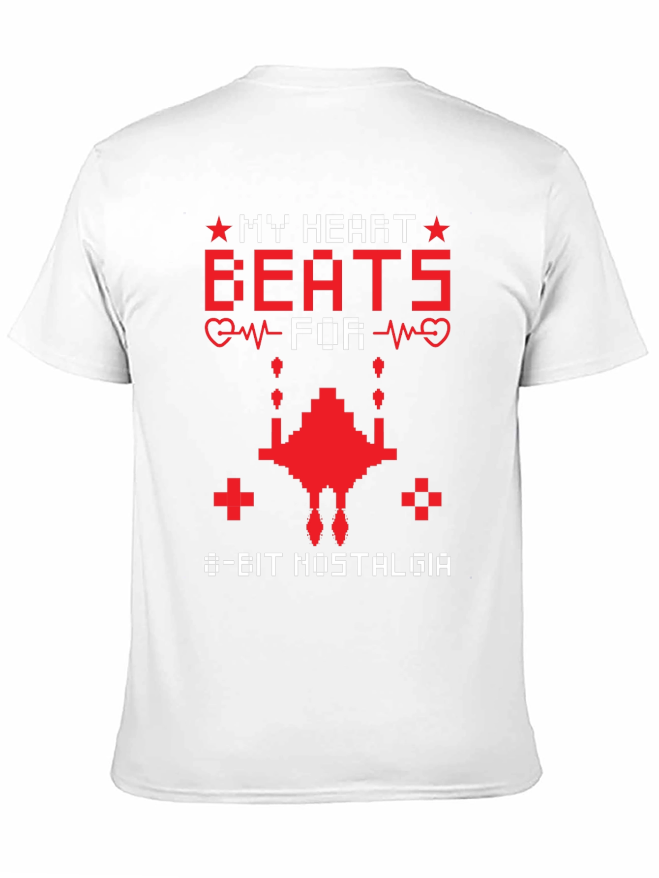 8-Bit Nostalgia T-Shirt Retro Gaming Heartbeat Tee