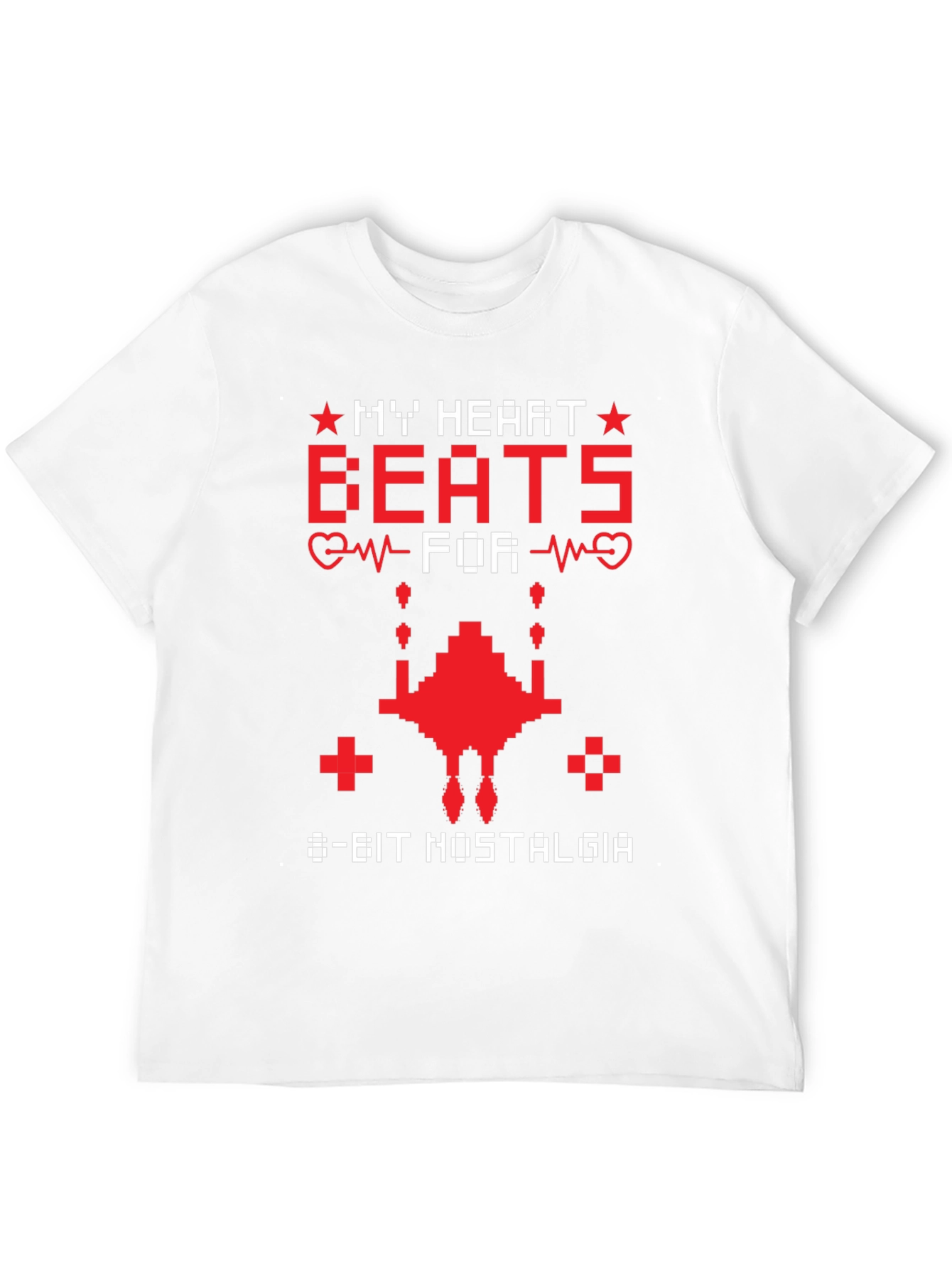 8-Bit Nostalgia T-Shirt Retro Gaming Heartbeat Tee