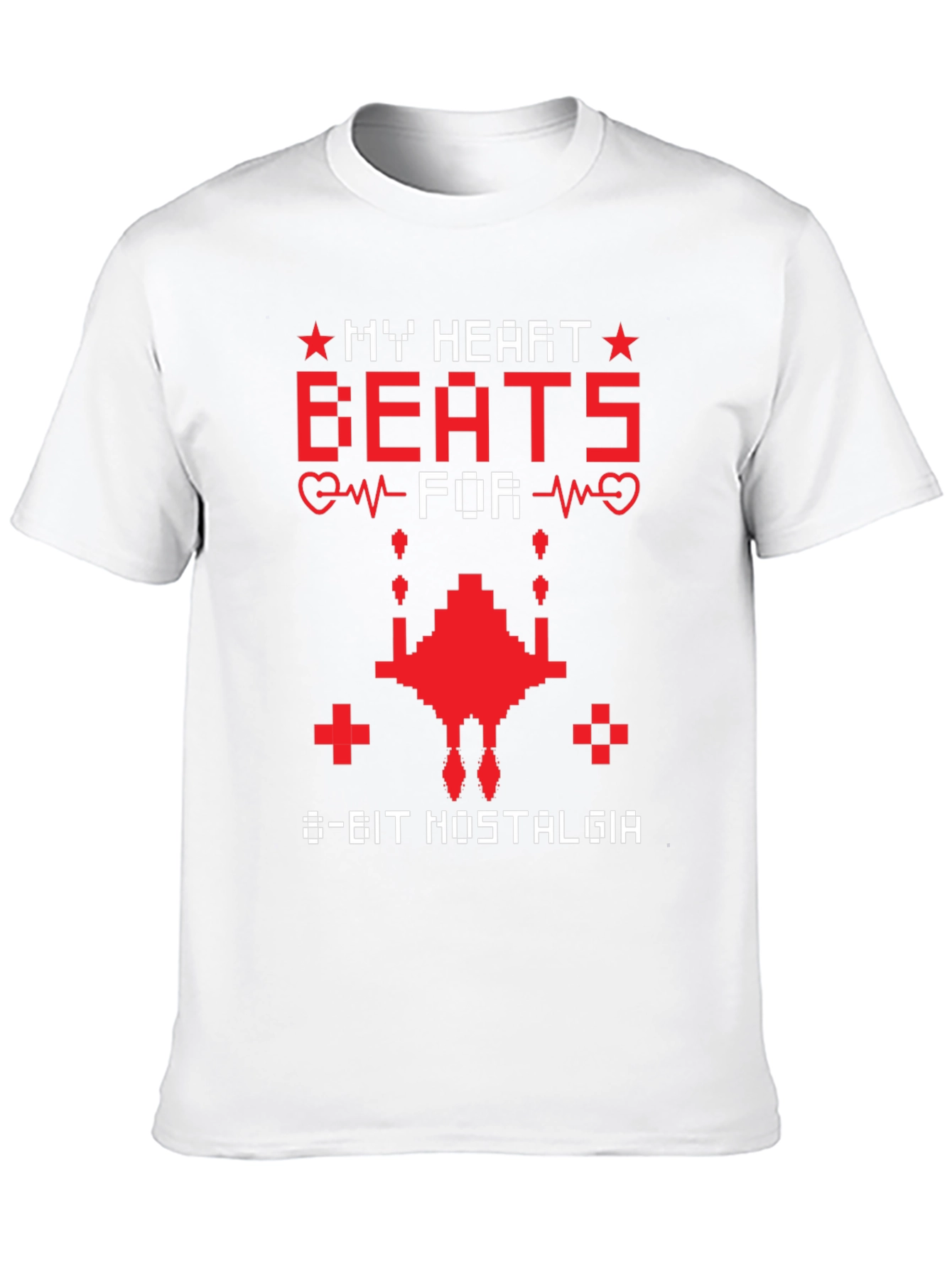 8-Bit Nostalgia T-Shirt Retro Gaming Heartbeat Tee