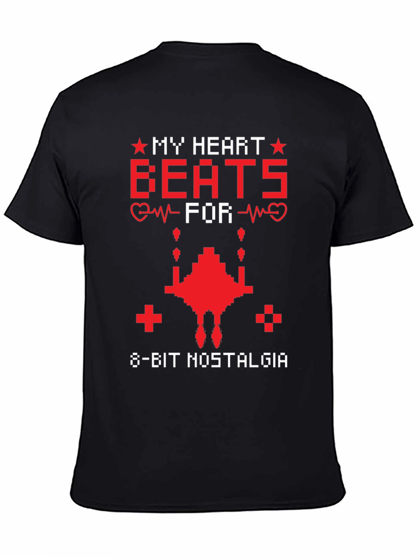 8-Bit Nostalgia T-Shirt Retro Gaming Heartbeat Tee