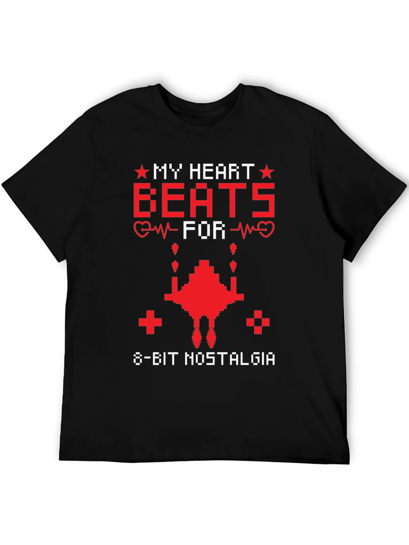8-Bit Nostalgia T-Shirt Retro Gaming Heartbeat Tee
