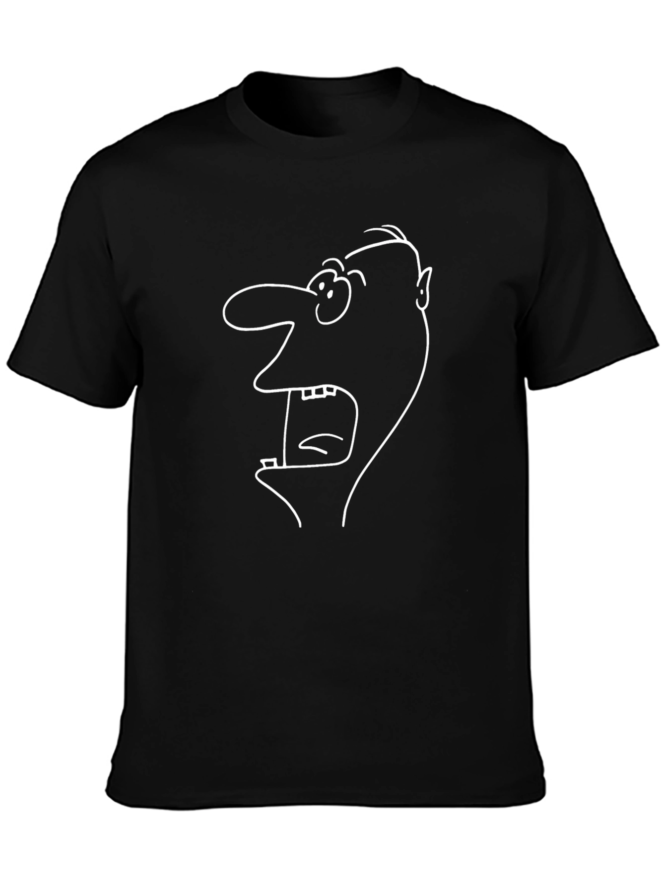 Cartoon Face Graphic Black T-Shirt