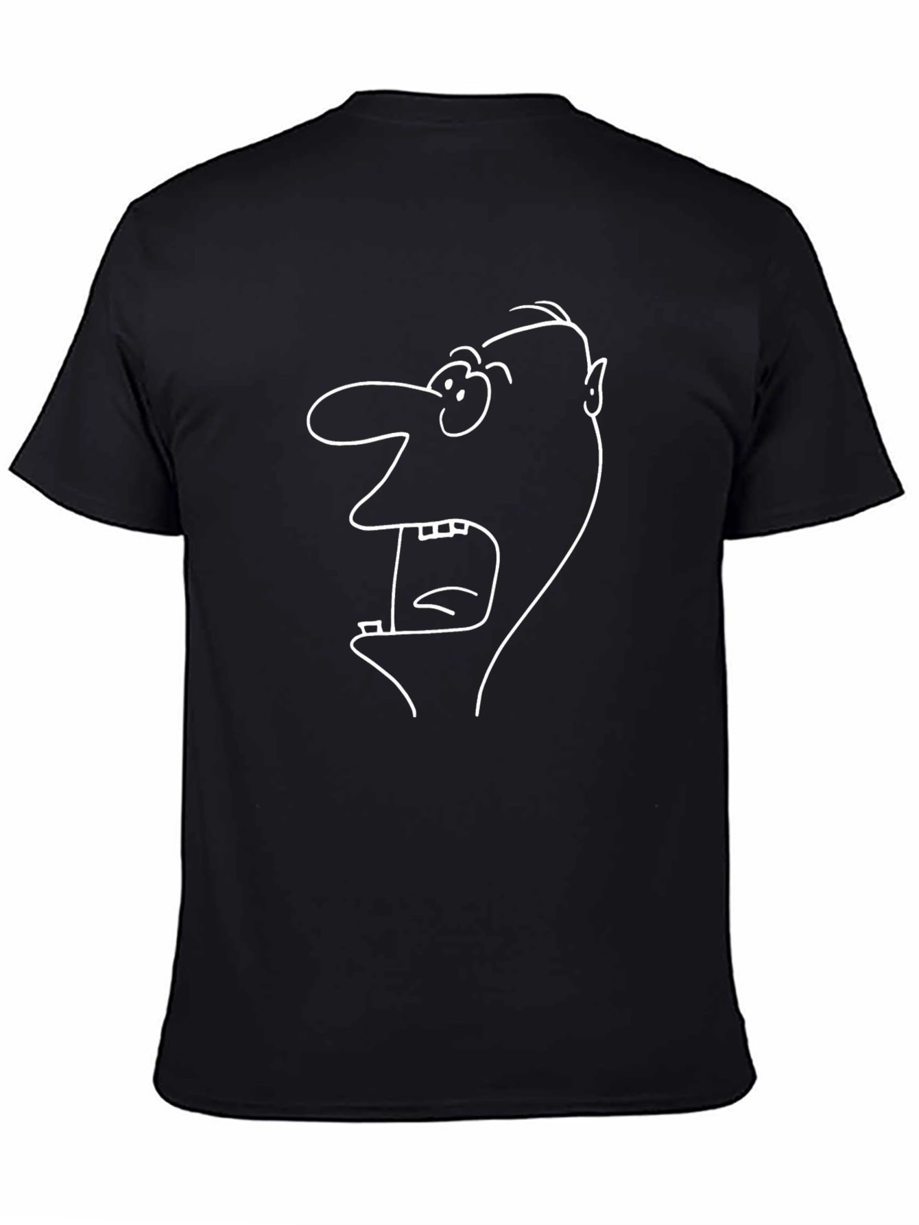 Cartoon Face Graphic Black T-Shirt