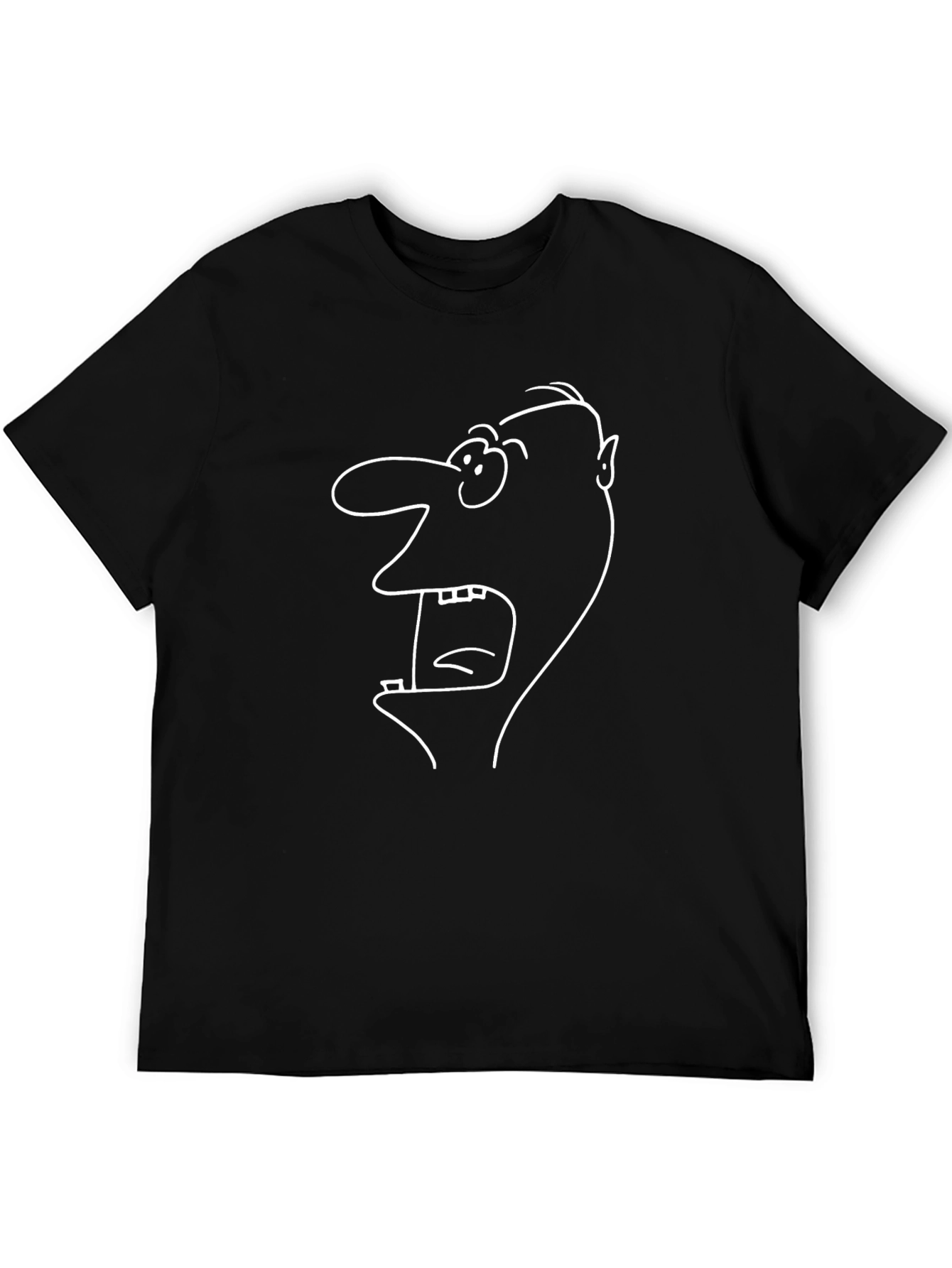 Cartoon Face Graphic Black T-Shirt