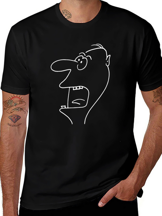 Cartoon Face Graphic Black T-Shirt