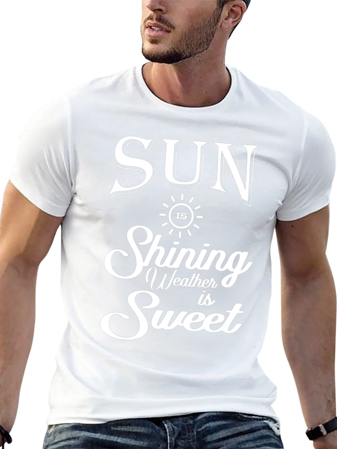 Sun Shining Weather is Sweet Black Graphic T-Shirt