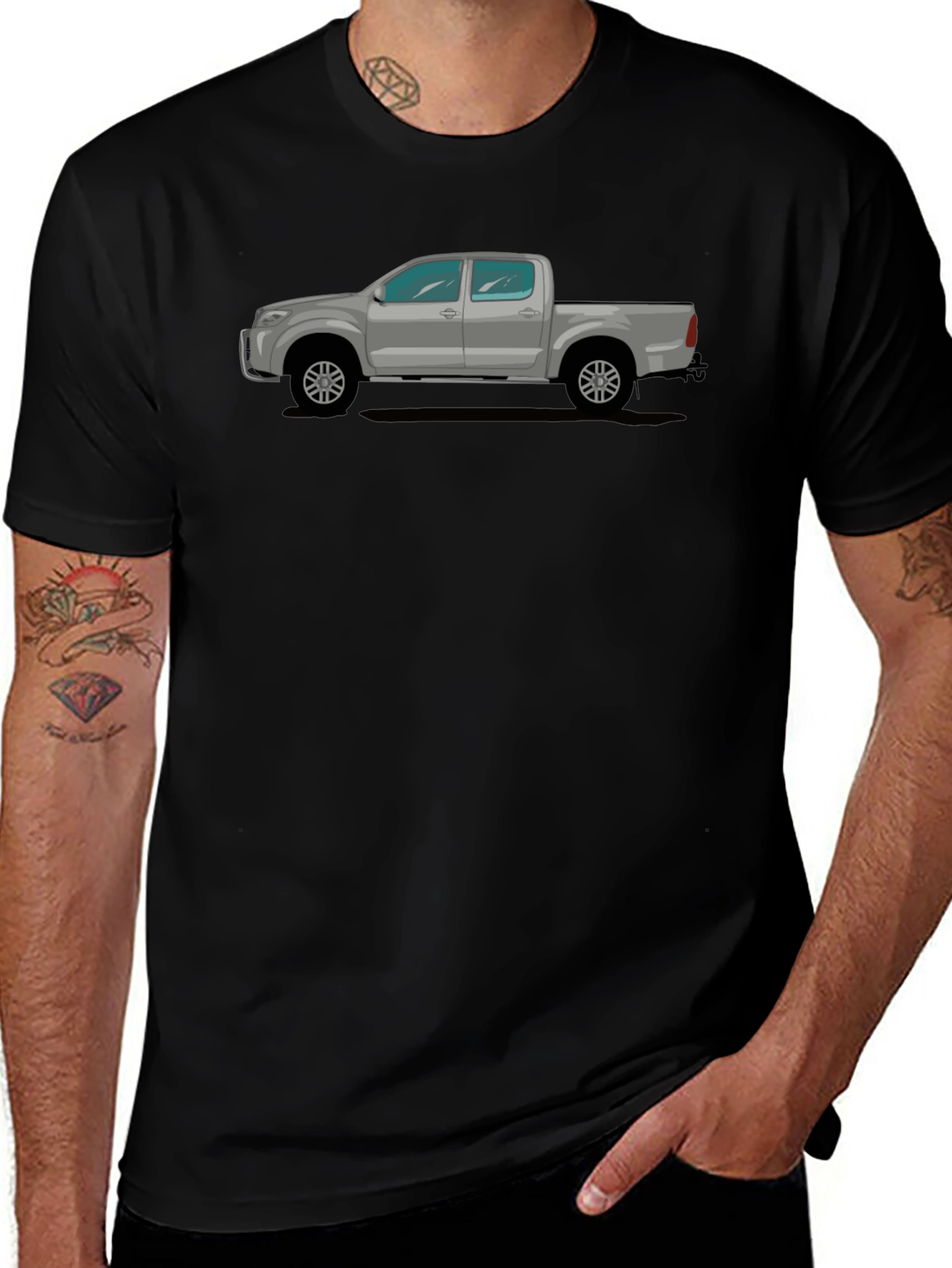 Truck Graphic Tee - Black Casual T-Shirt