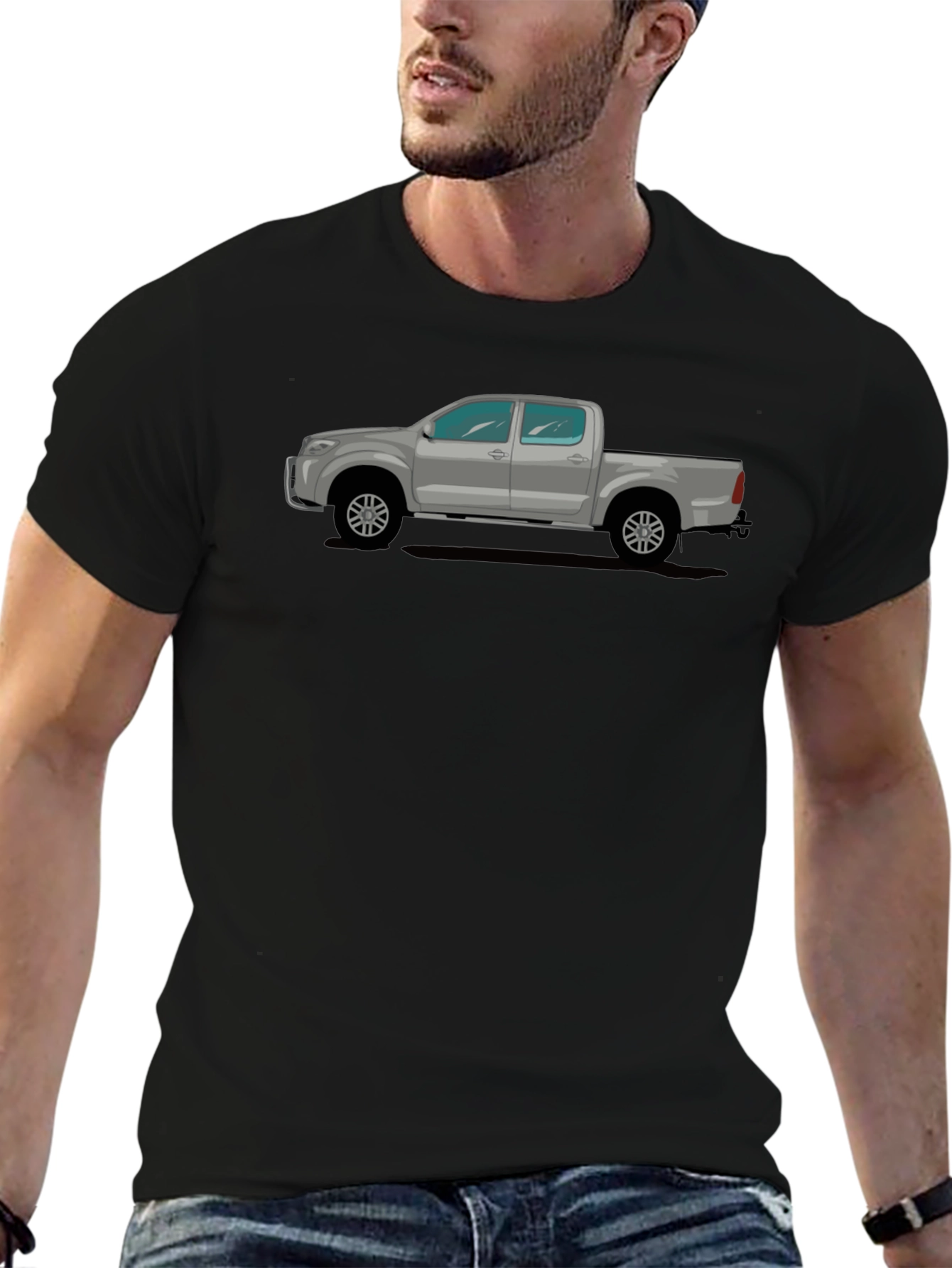 Truck Graphic Tee - Black Casual T-Shirt