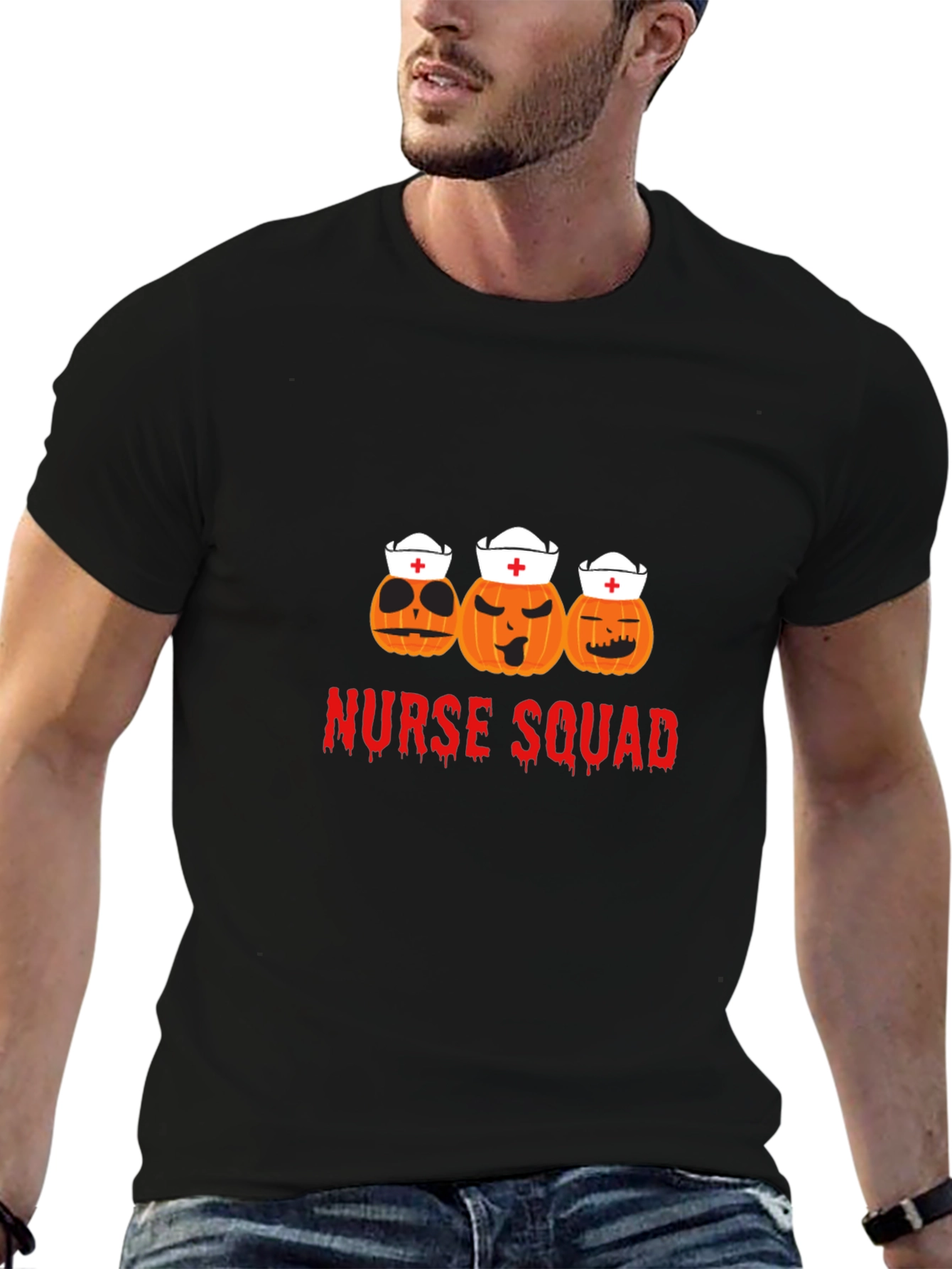Nurse Squad Halloween Pumpkin T-Shirt