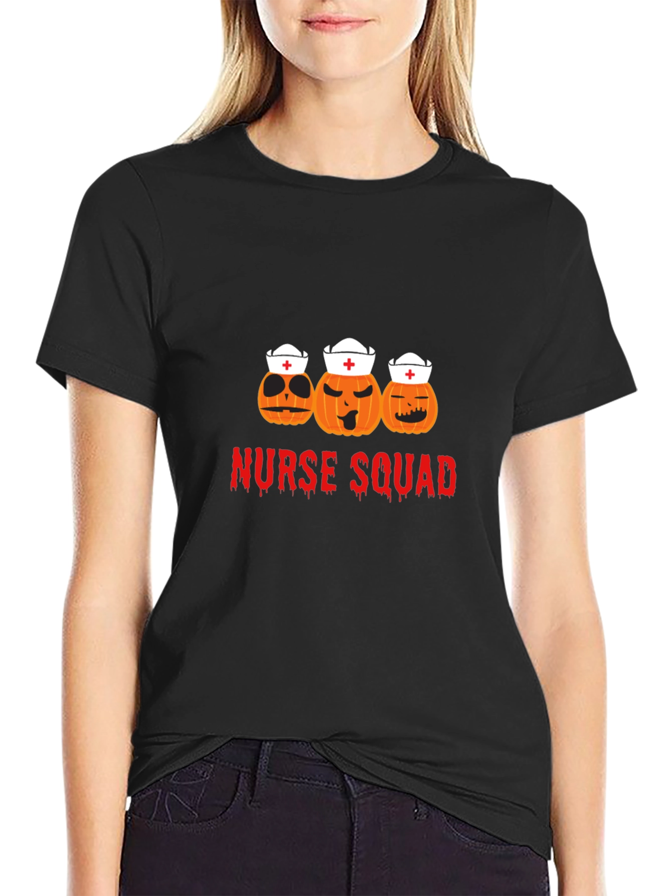 Nurse Squad Halloween Pumpkin T-Shirt