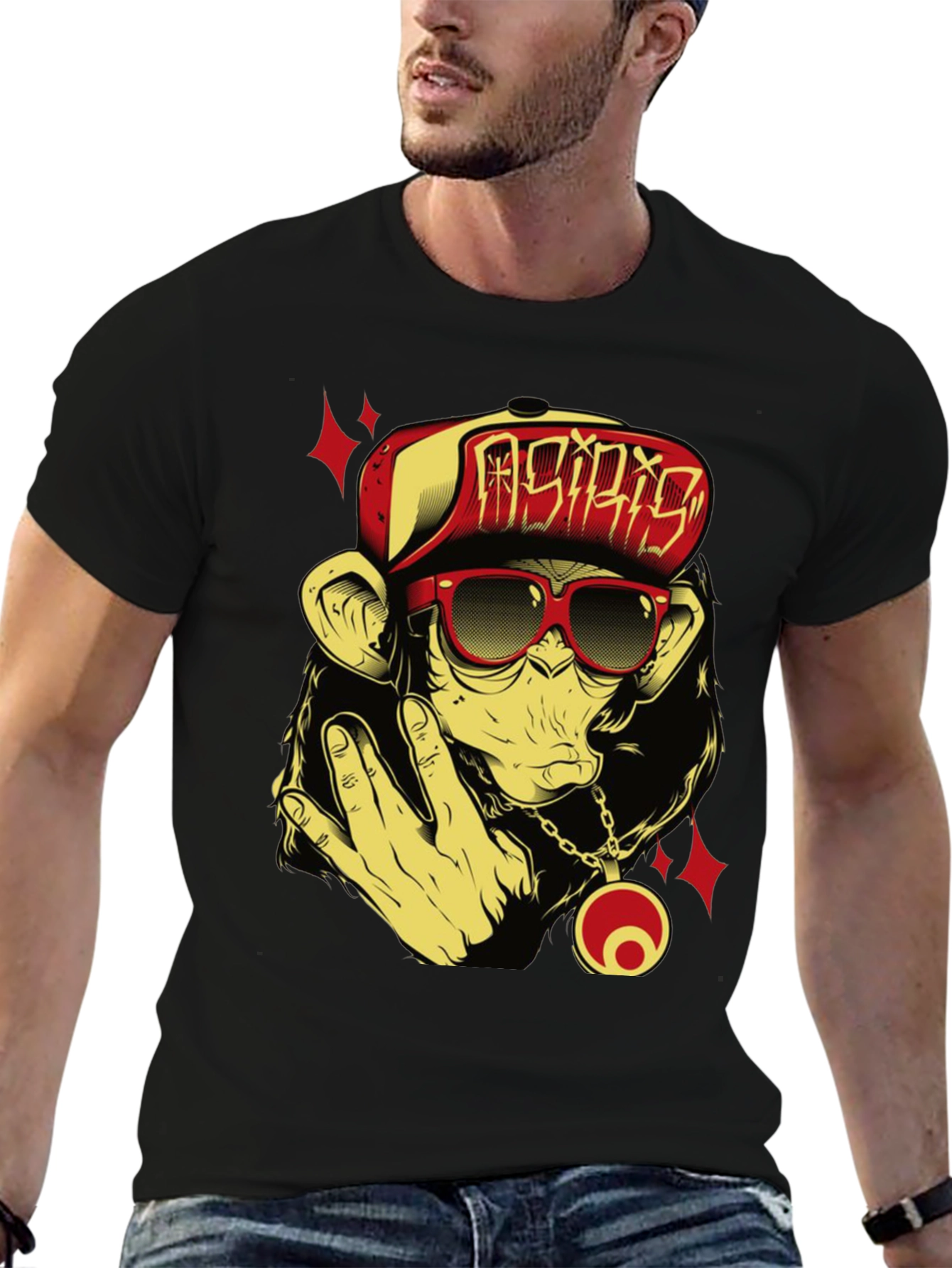 Cool Monkey Graphic Tee - Black