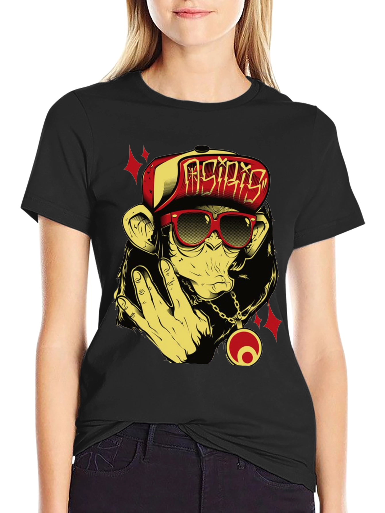 Cool Monkey Graphic Tee - Black