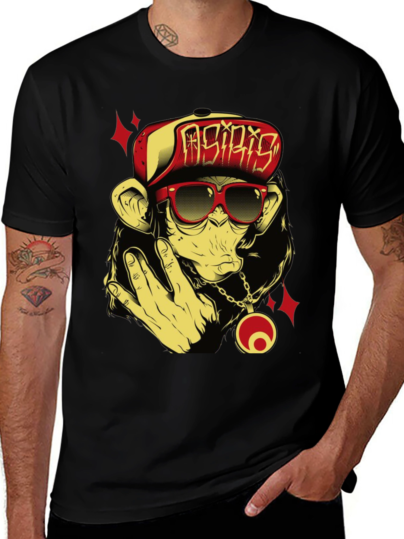 Cool Monkey Graphic Tee - Black