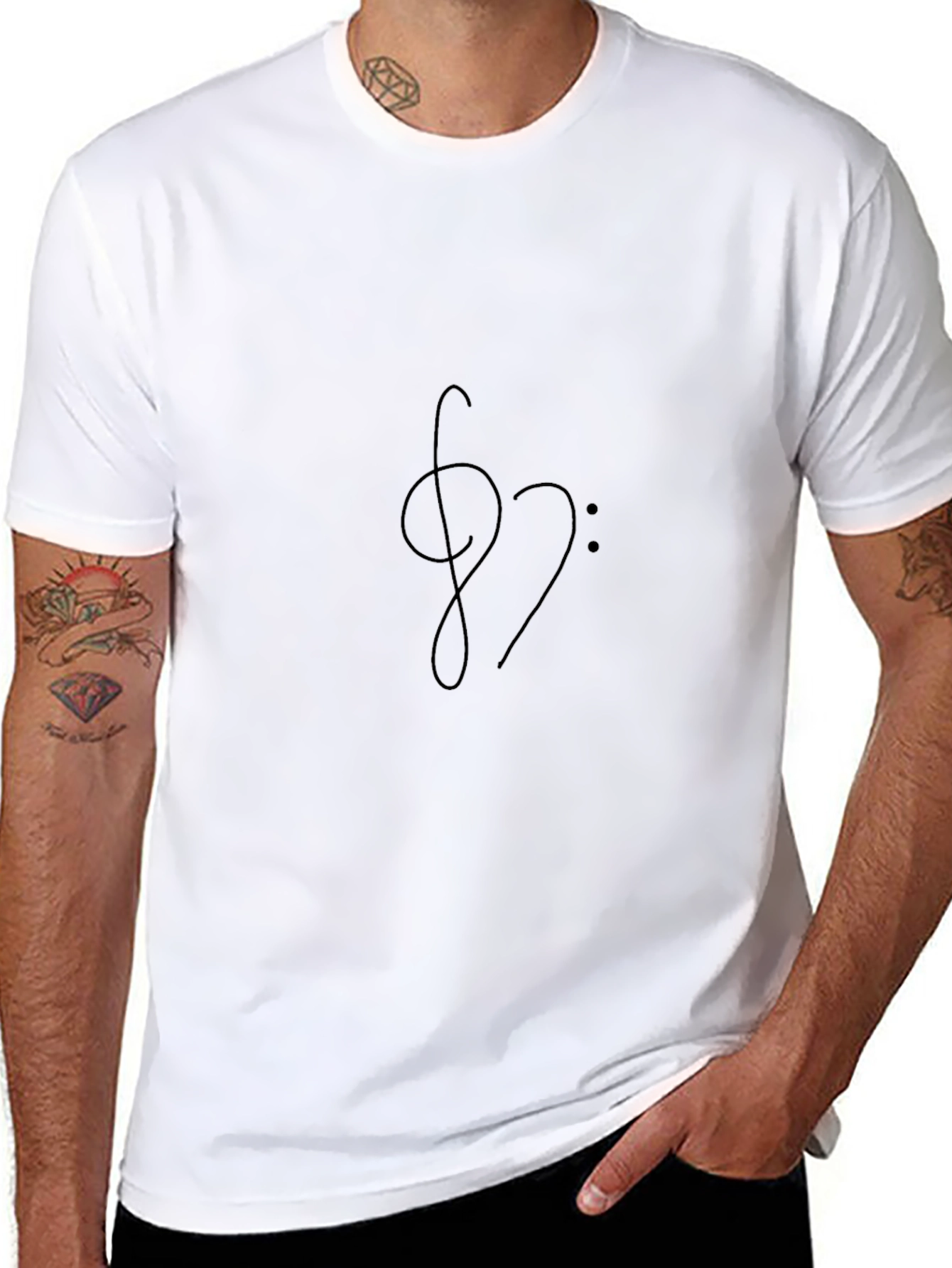 Musical Note Graphic Black T-Shirt - Stylish & Casual