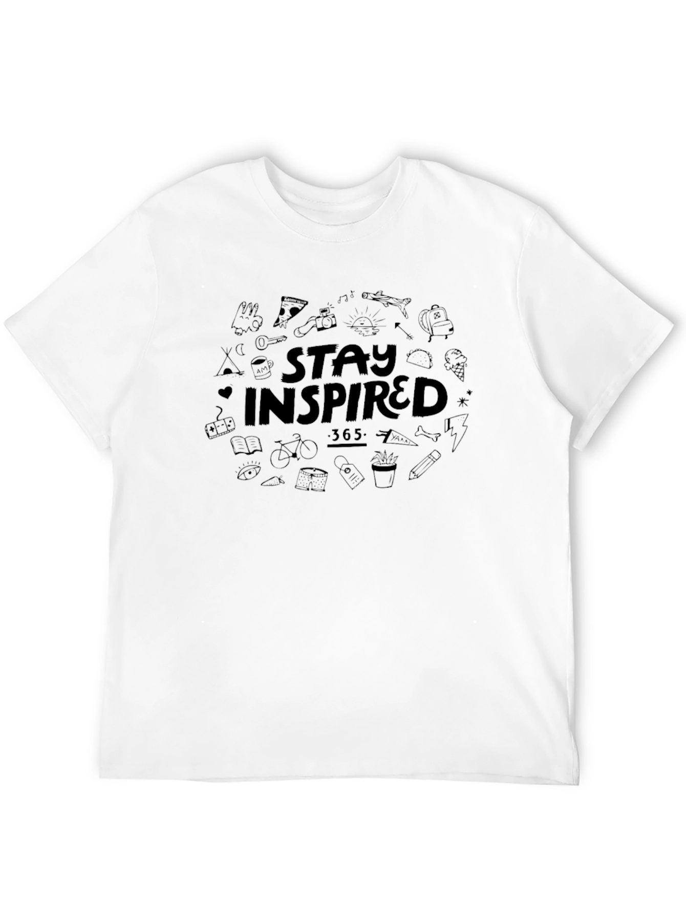 Stay Inspired Black Graphic T-Shirt