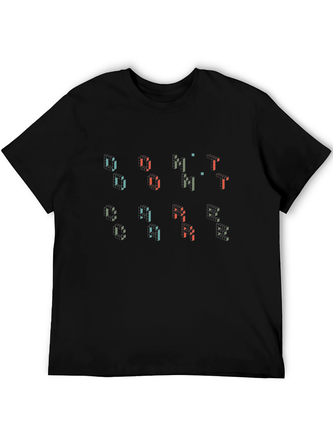 Abstract Geometric Patterned Black T-Shirt