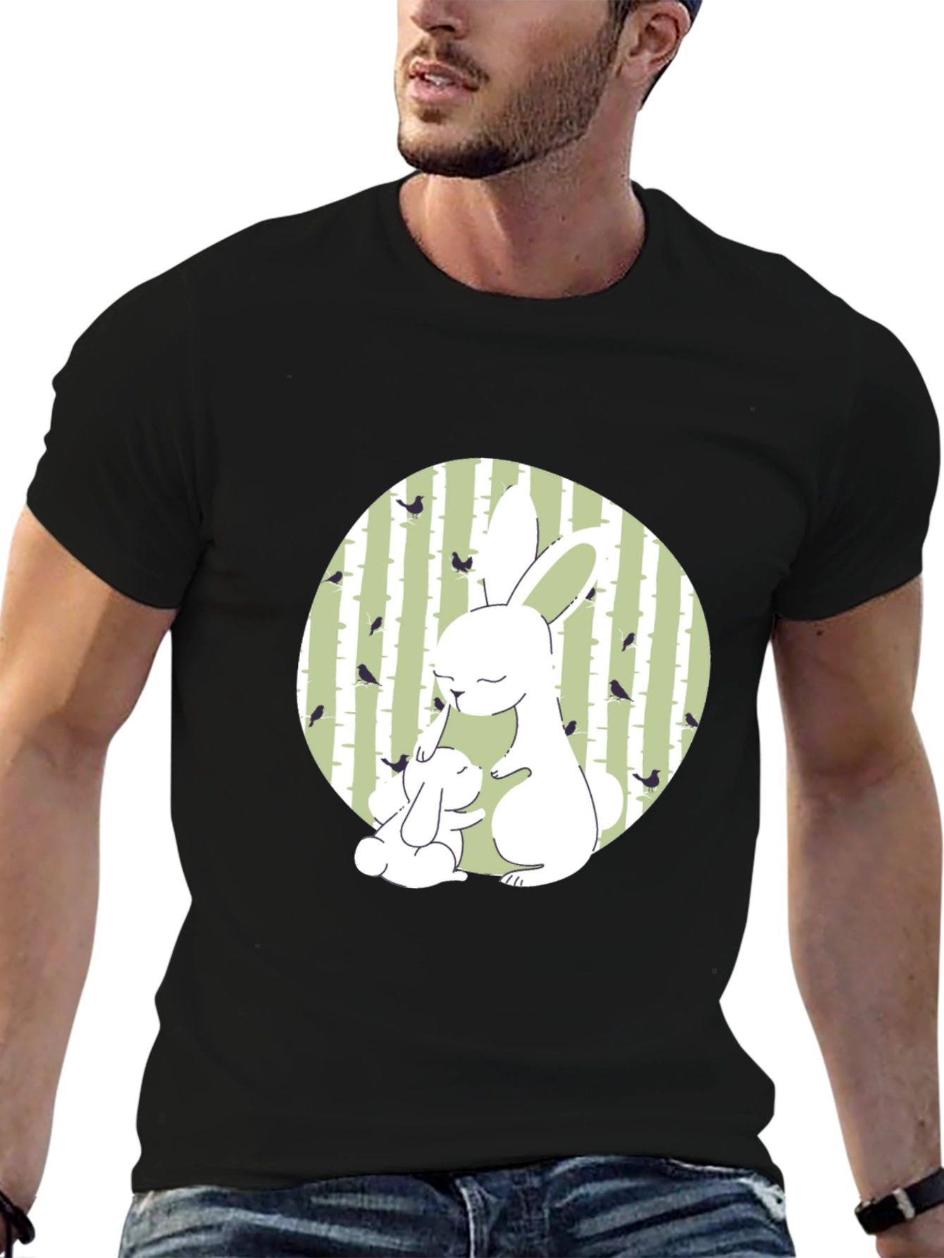 Cute Bunny Graphic Tee - Nature Inspired Design