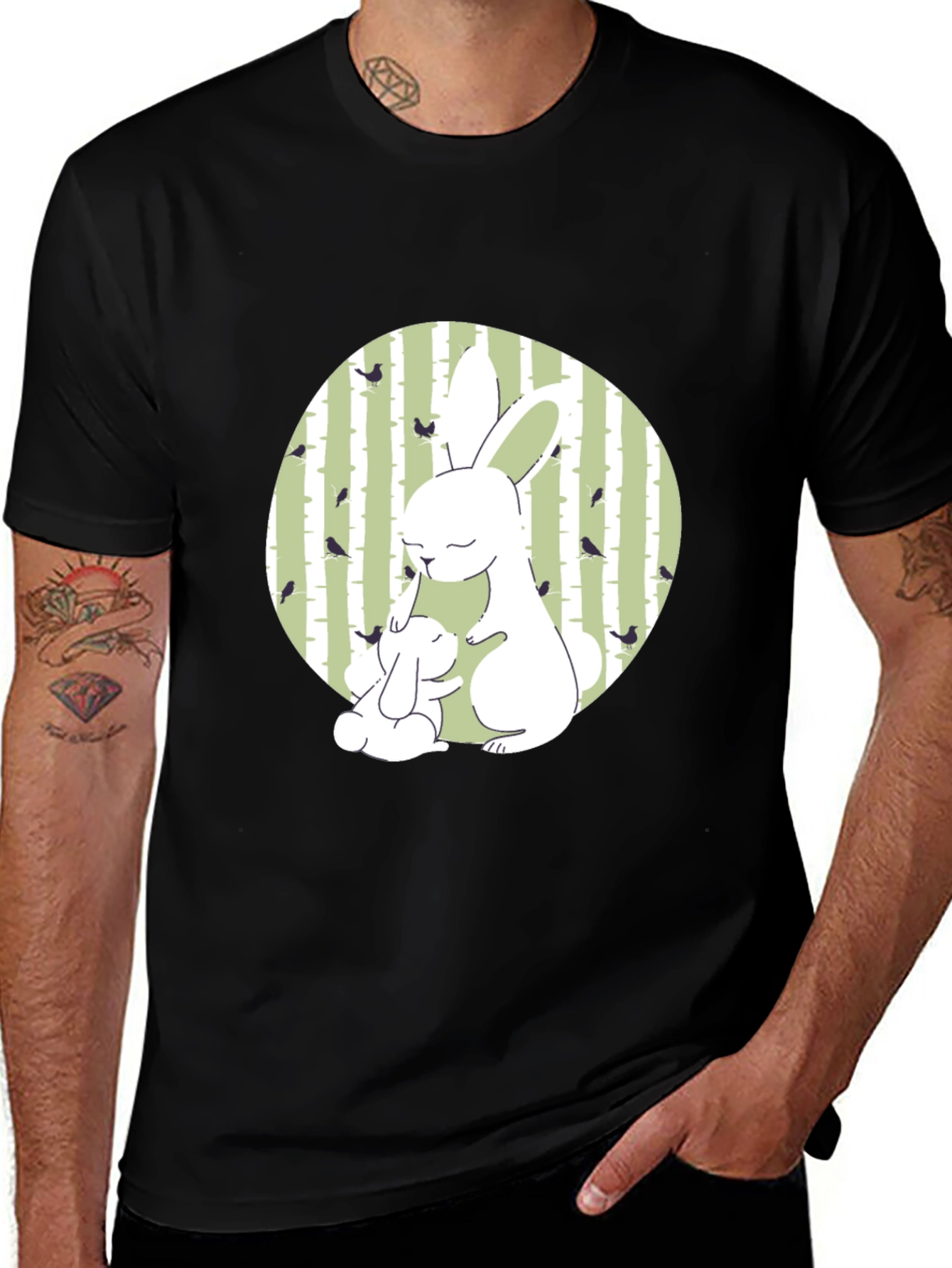 Cute Bunny Graphic Tee - Nature Inspired Design
