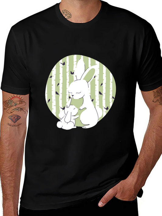 Cute Bunny Graphic Tee - Nature Inspired Design
