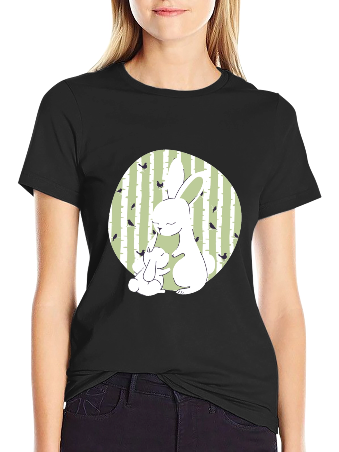 Cute Bunny Graphic Tee - Nature Inspired Design