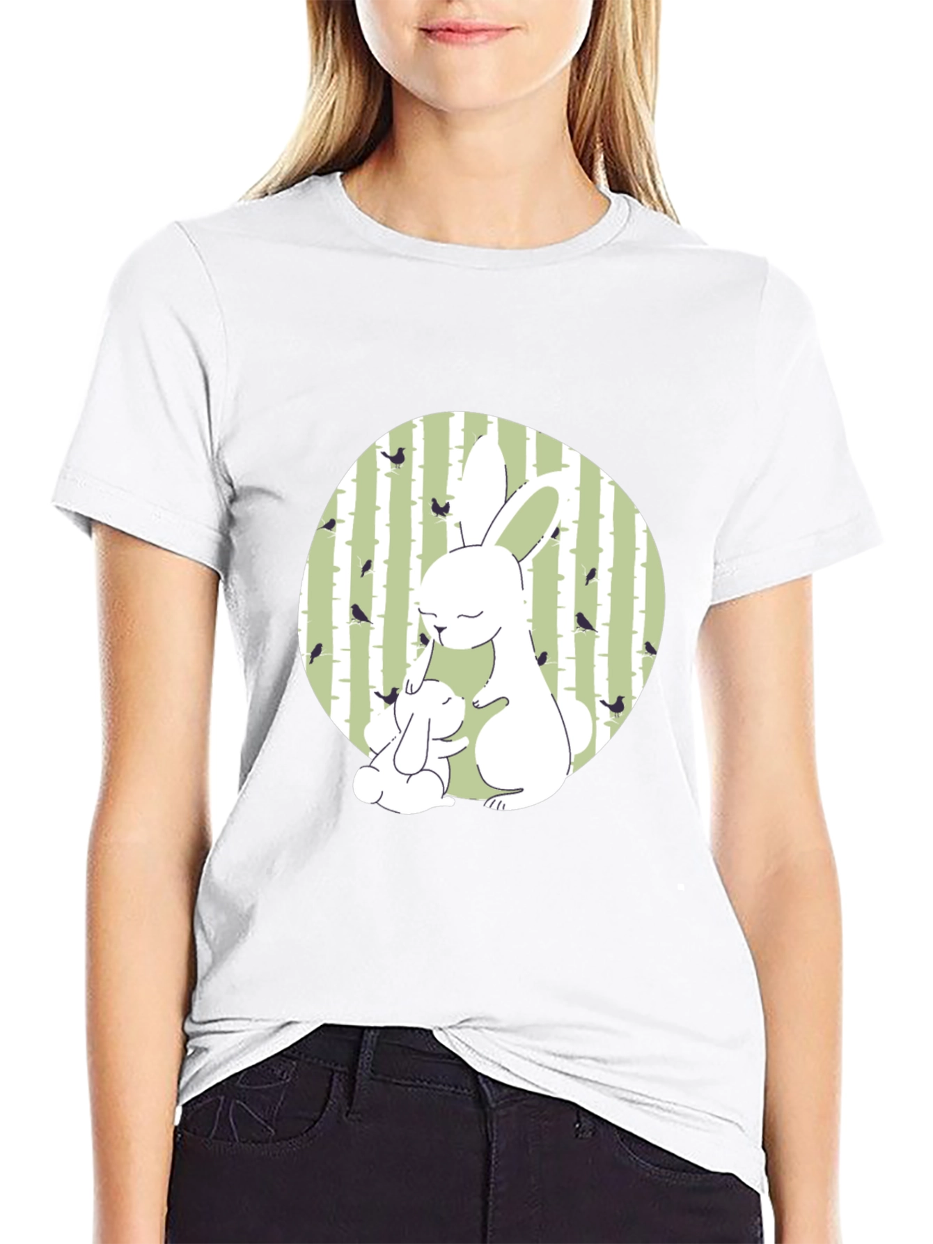 Cute Bunny Graphic Tee - Nature Inspired Design